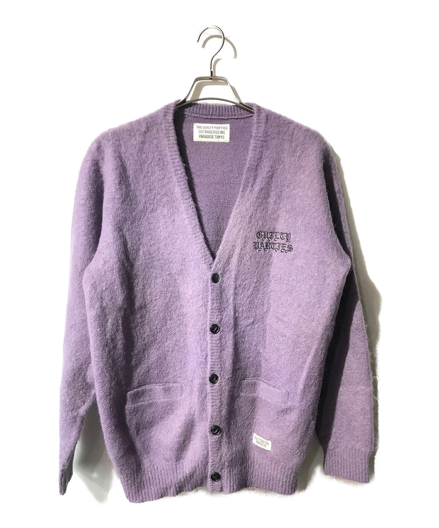 ワコマリア　モヘア　紫 カーディガン 中古・古着通販】WACKO MARIA (ワコマリア) モヘアカーディガン