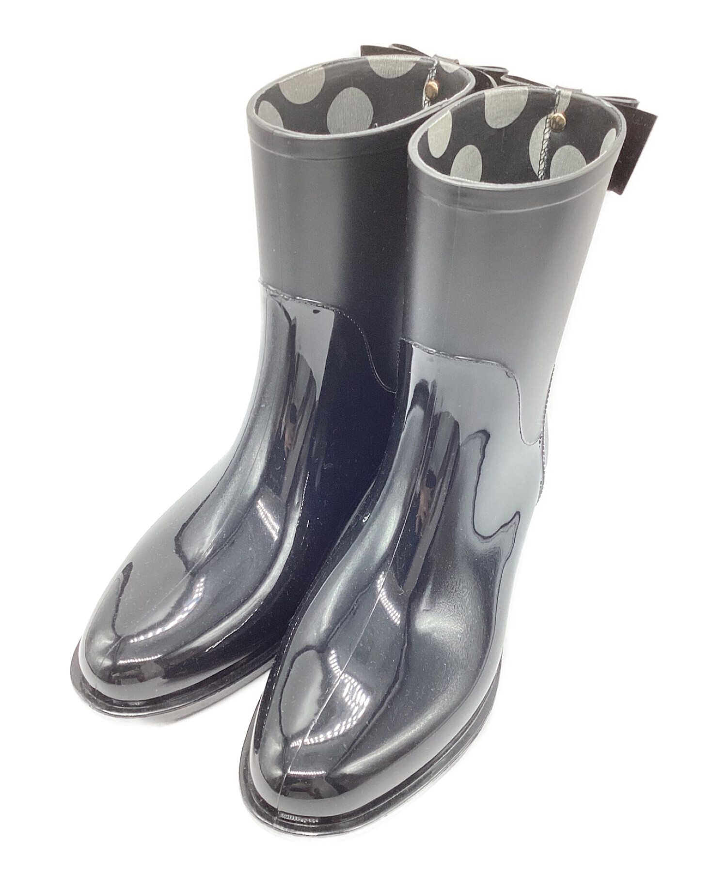 Kate spade(ケイトスペード) レインブーツ 6 レディース - 黒 リボン