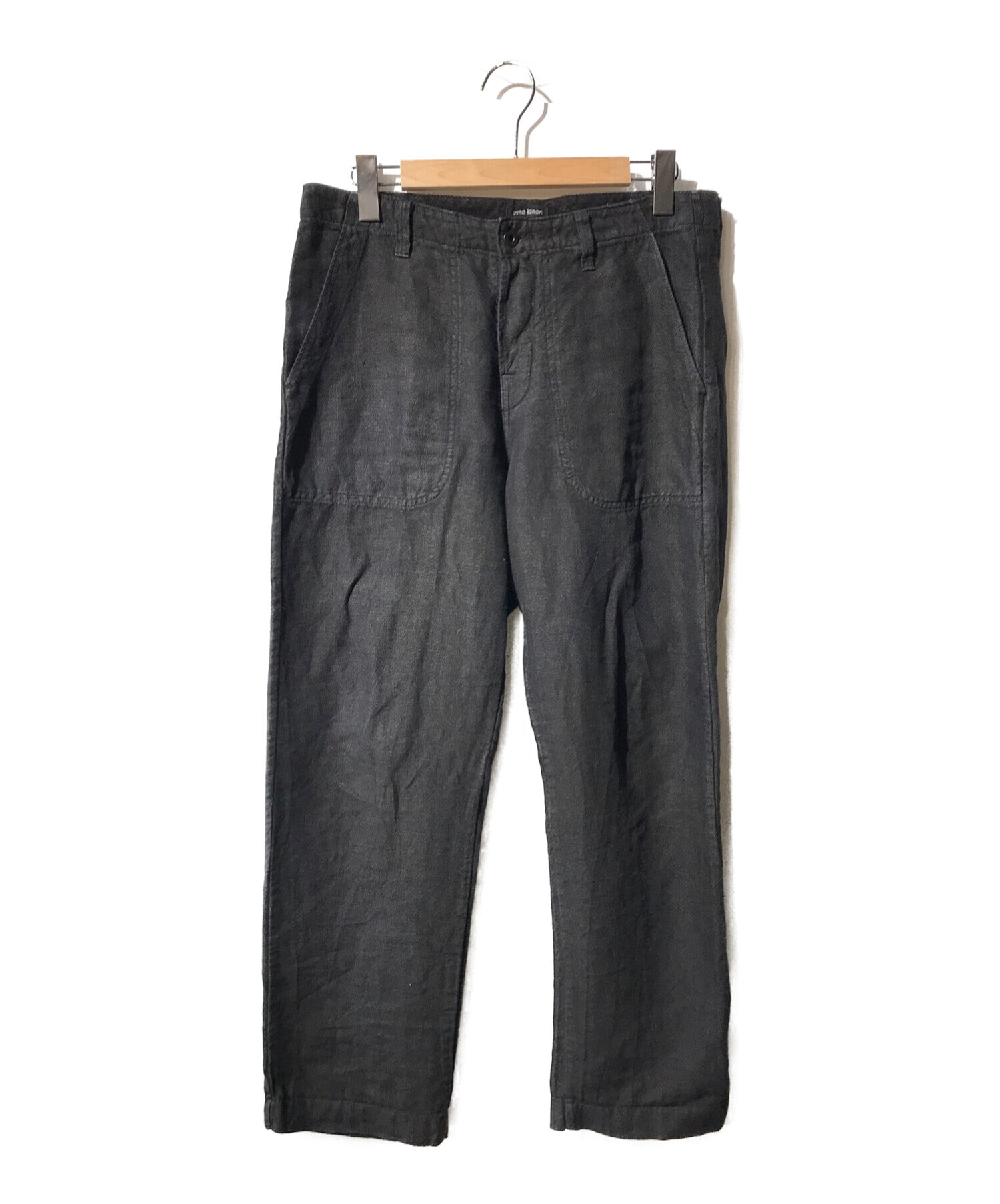 中古・古着通販】evan kinori (エヴァンキノリ) リネンパンツ ブラック