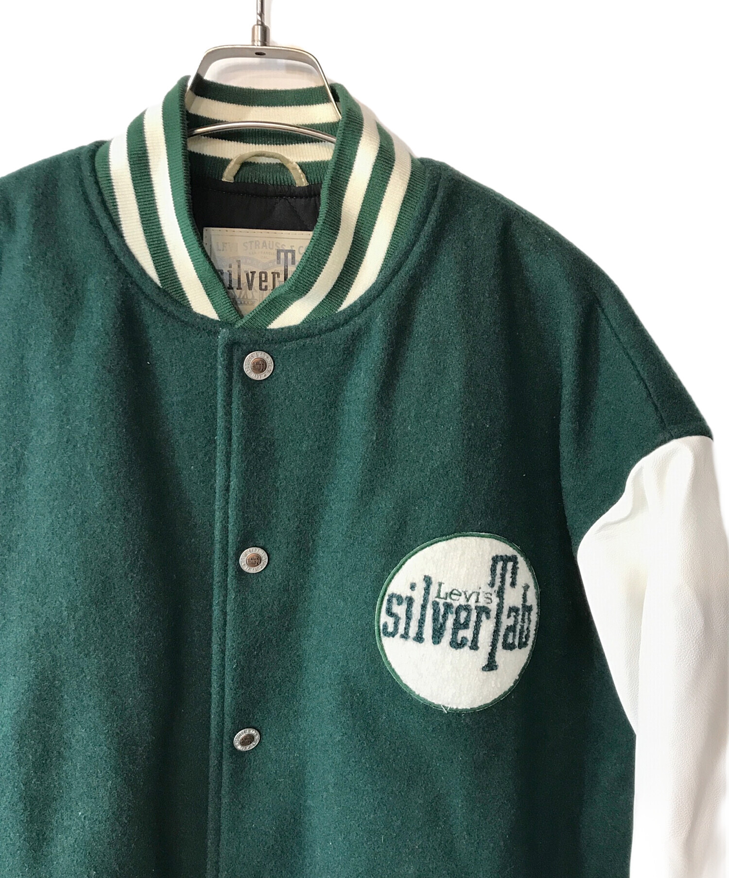 Levis   スタジャン　グリーン　袖レザー　サイズM   ビィンテージ品 Levis スタジャン グリーン 袖レザー サイズM ビィンテージ品 Levi's