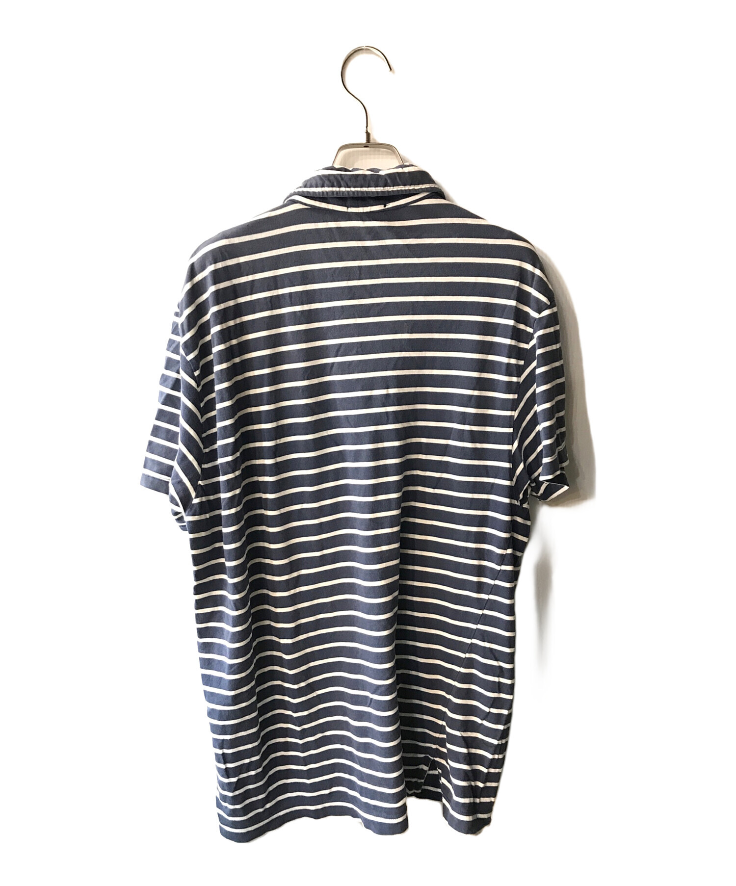 中古・古着通販】MONCLER (モンクレール) ボーダーポロシャツ ネイビー 