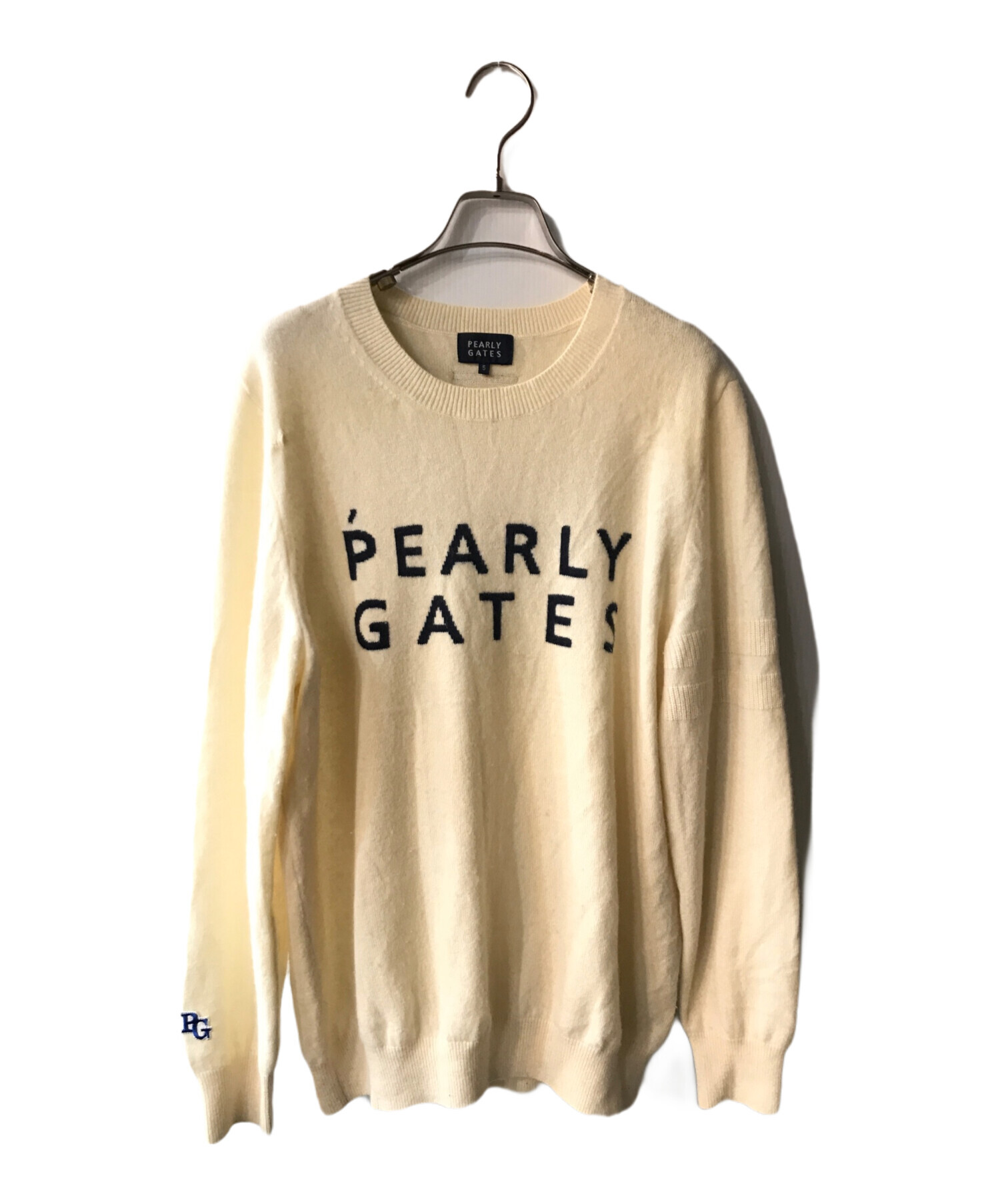 PEARLY GATES ロゴ入りセーター ベージュ サイズ：6 PEARLY GATES