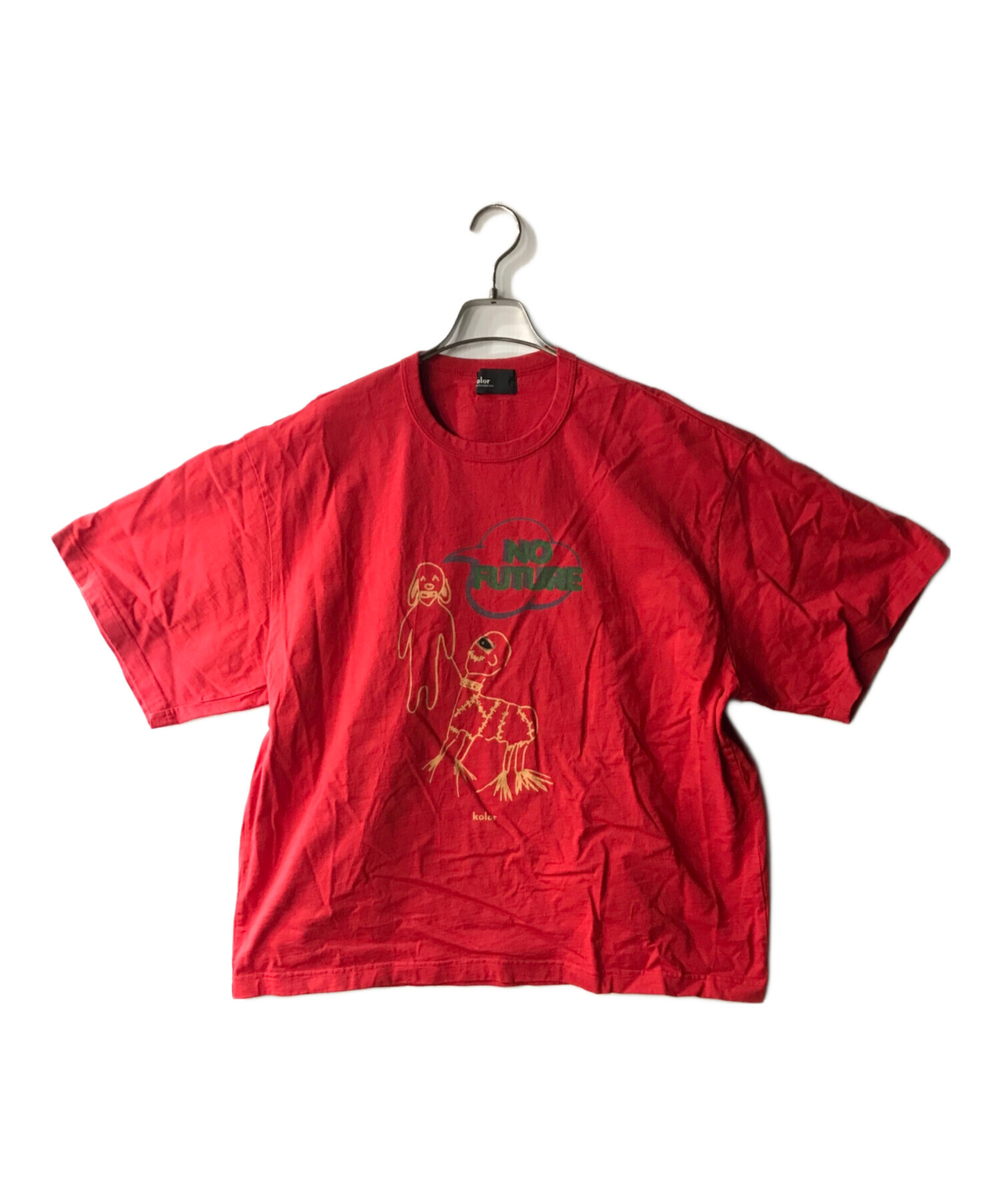 中古・古着通販】KOLOR (カラー) NO FUTURE プリントTシャツ レッド