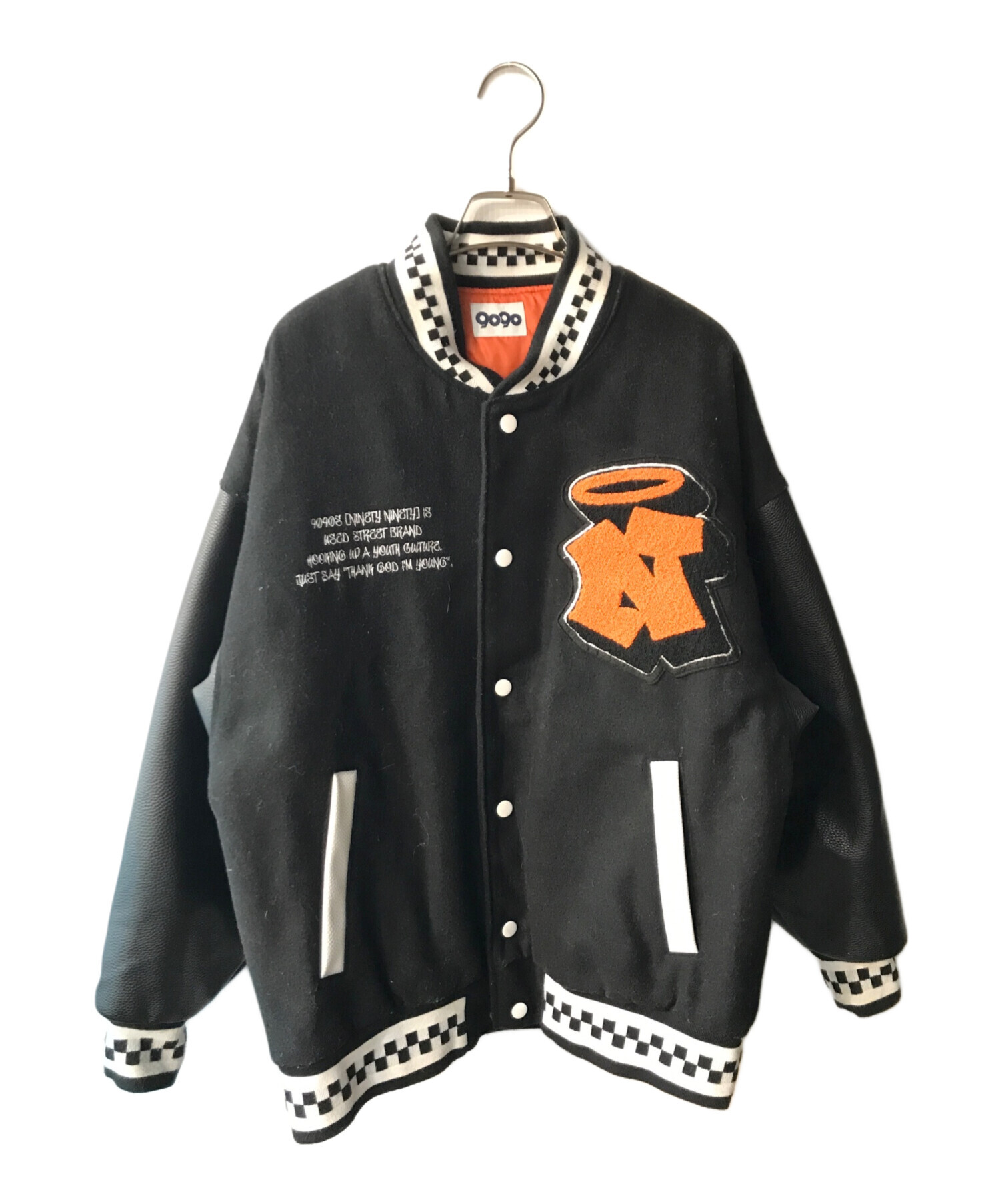 9090 スタジャン ブラック　定価17000円 中古・古着通販】9090 (9090) スタジャン ブラック サイズ:M｜ブランド