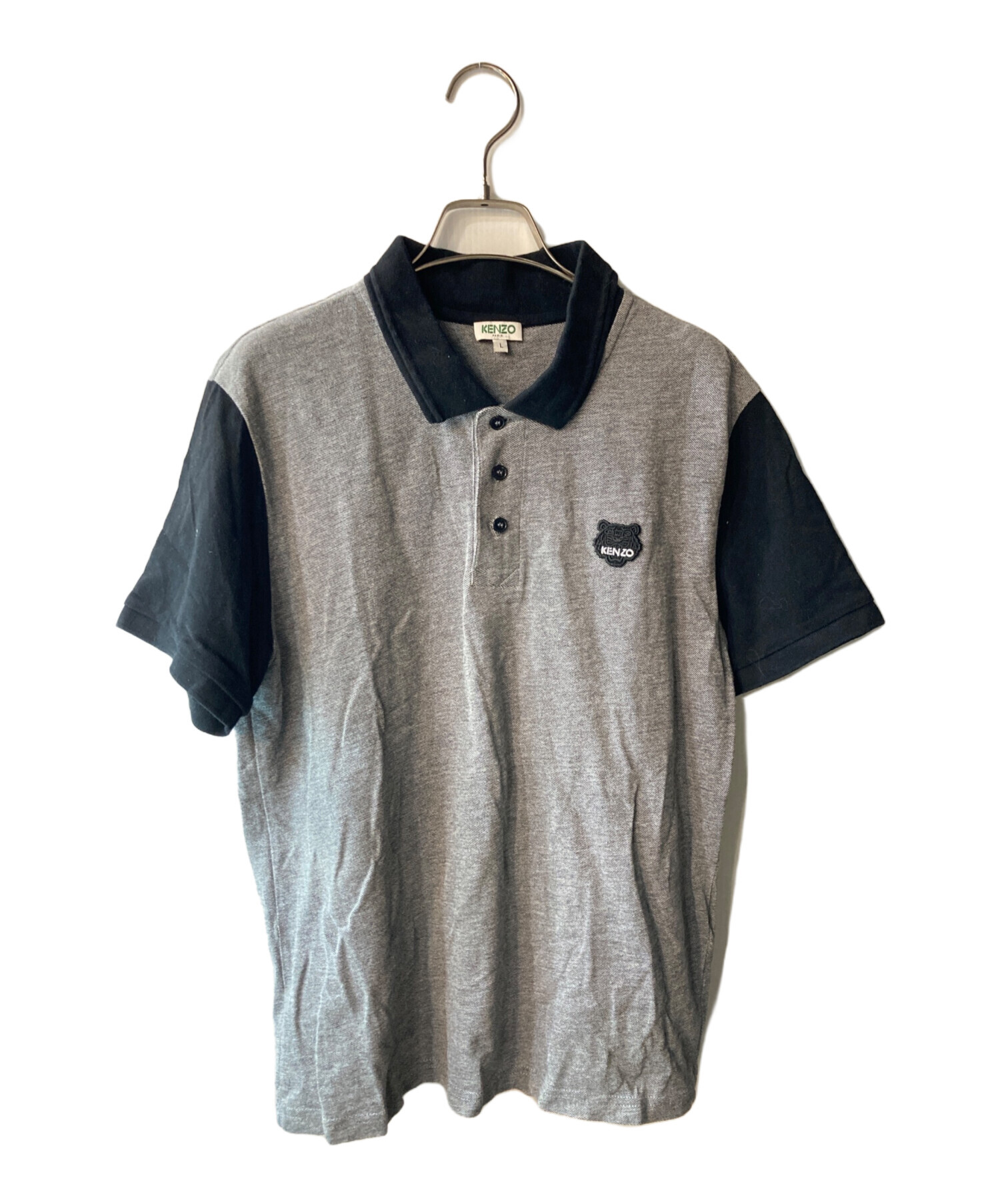 中古・古着通販】KENZO (ケンゾー) ポロシャツ ブラック×グレー サイズ 