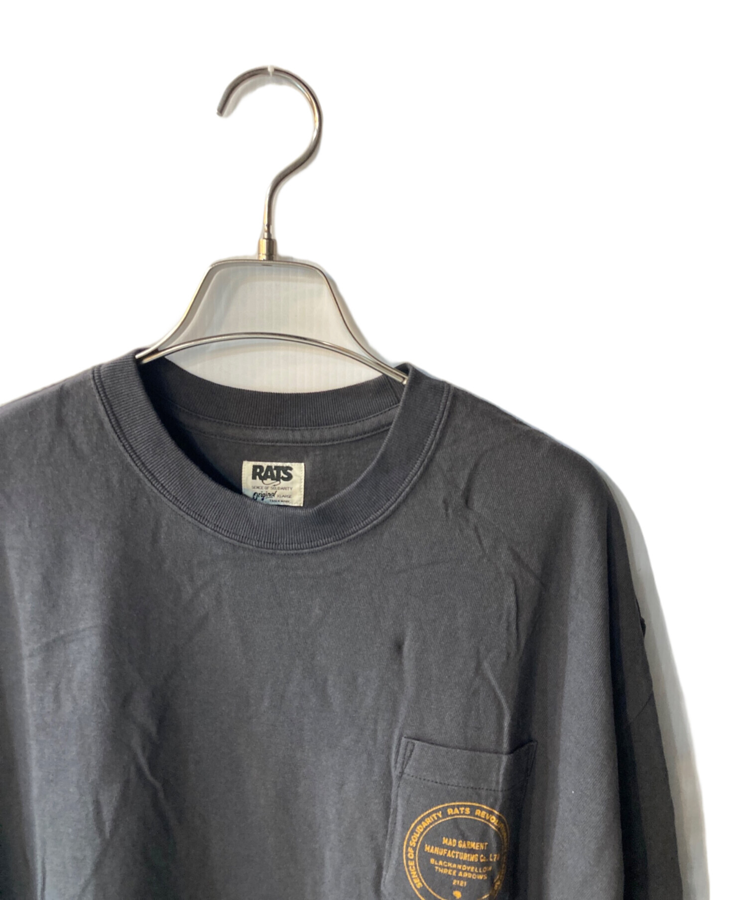 中古・古着通販】RATS (ラッツ) ASH POCKET TEE グレー サイズ:XL 未 