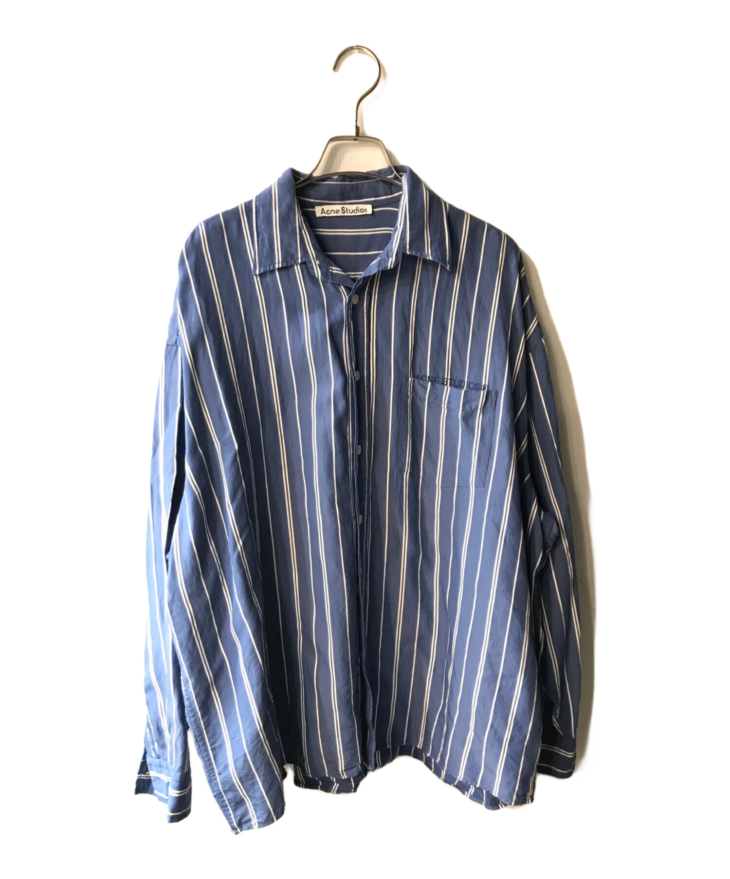 Acne Studios ネイビーストライプシャツジャケット 中古・古着通販】ACNE STUDIOS (アクネ ストゥディオス) ストライプ