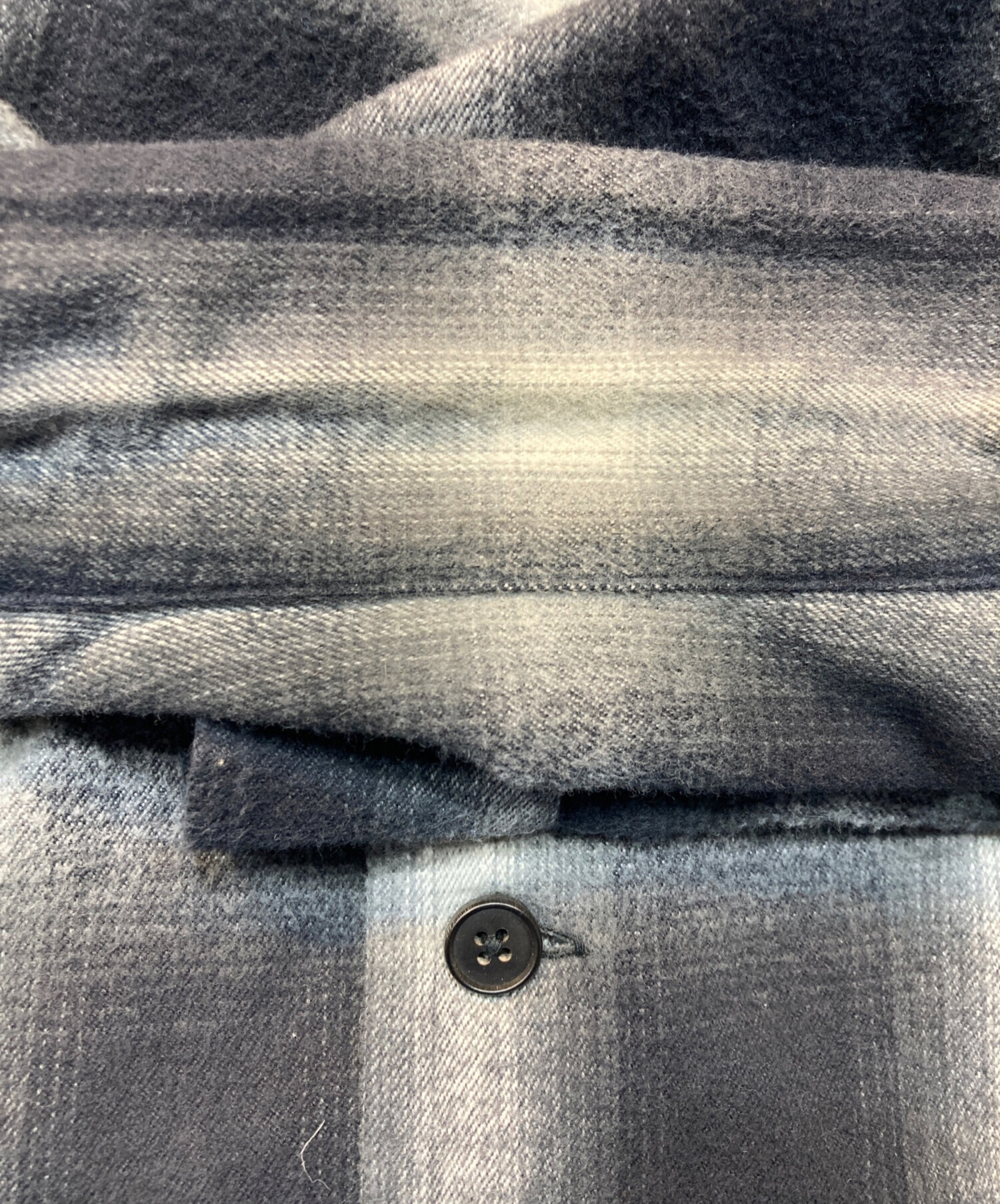 中古・古着通販】kinema (キネマ) ombre check pajamas shirt ブラック