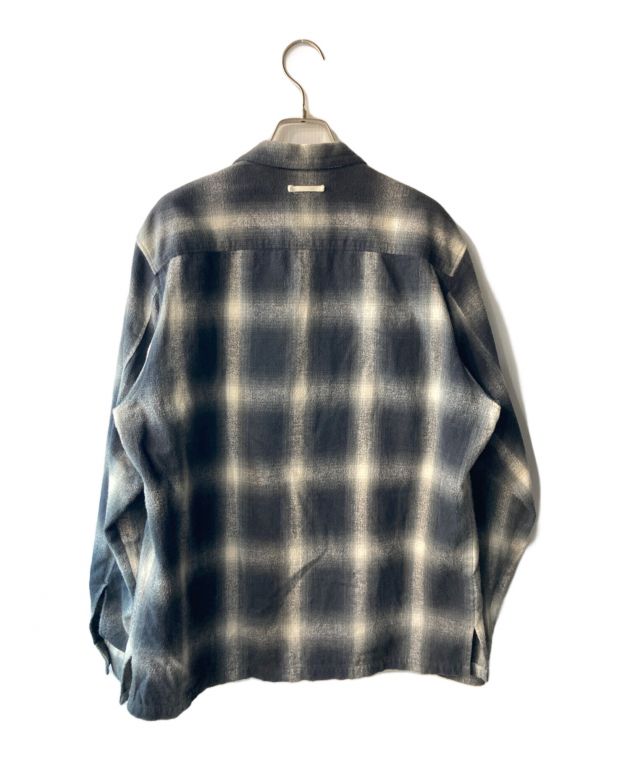 完売品　kinema ombre check pajamas shirt 中古・古着通販】kinema (キネマ) ombre check pajamas shirt ブラック