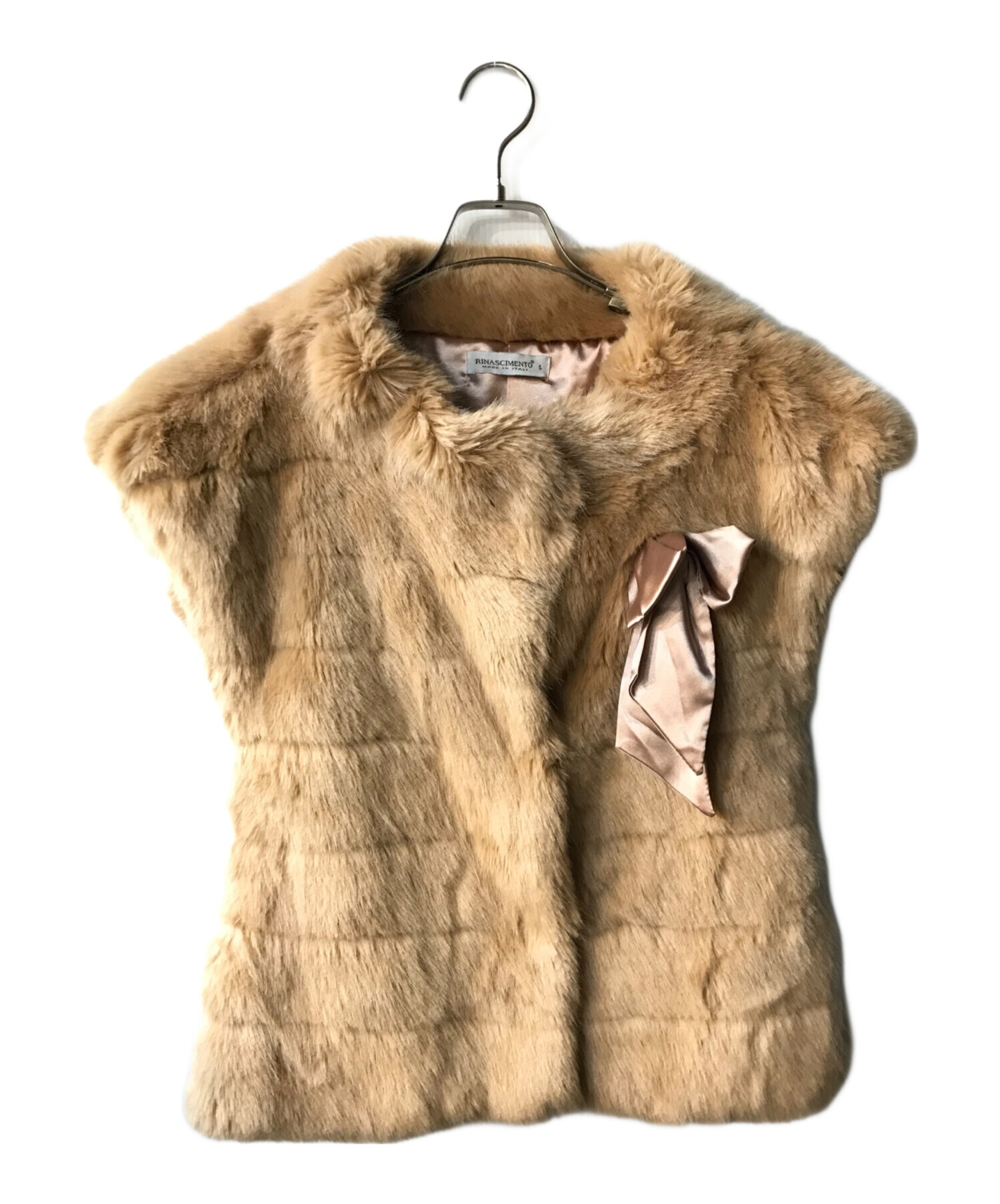 リナシメント　ファー付きロングダウンベスト 中古・古着通販】Rinascimento (リナシメント) ファーベスト ブラウン
