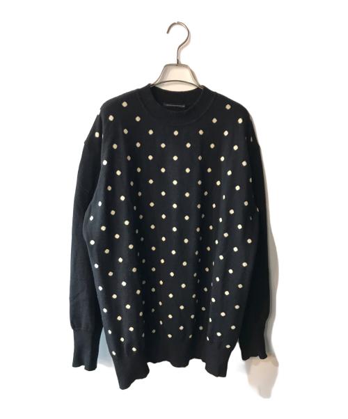 中古・古着通販】Y's (ワイズ) ドット柄ニット ブラック サイズ