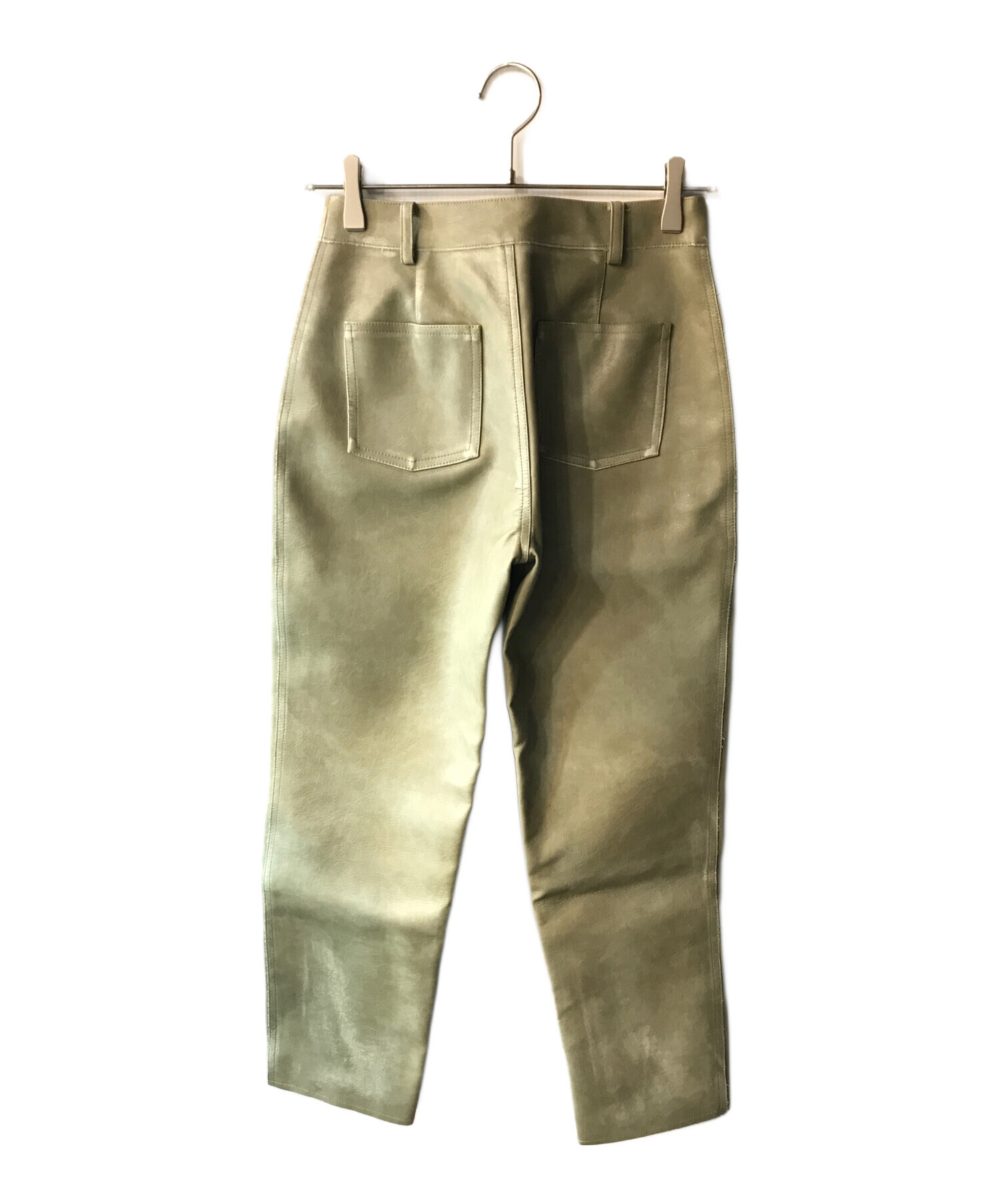 PERVERZE パーバーズ パンツ（その他） レディース 【古着】【中古】 中古・古着通販】PERVERZE (パーバーズ) レザーパンツ グリーン サイズ