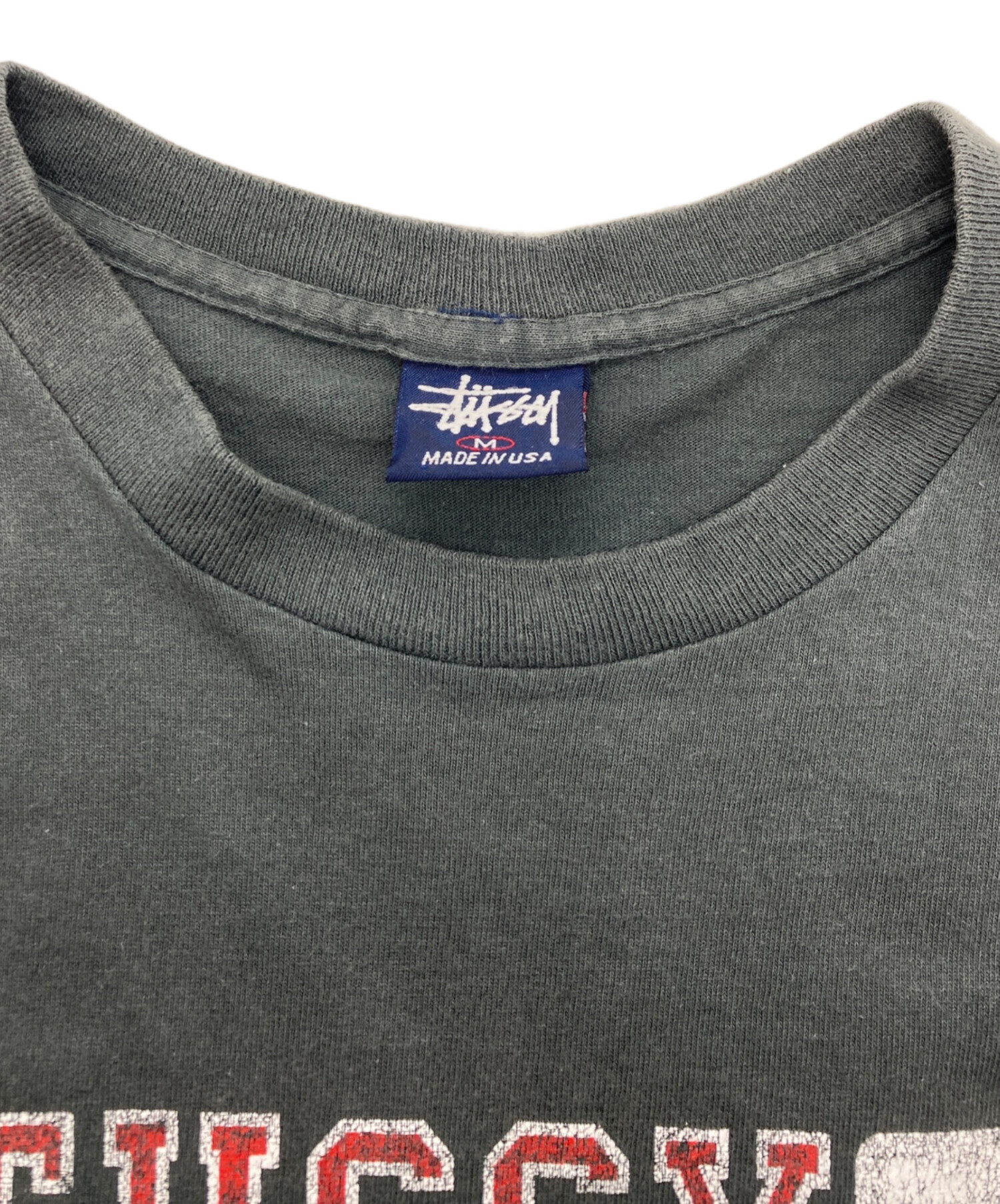 中古・古着通販】stussy (ステューシー) プリントTシャツ グレー 