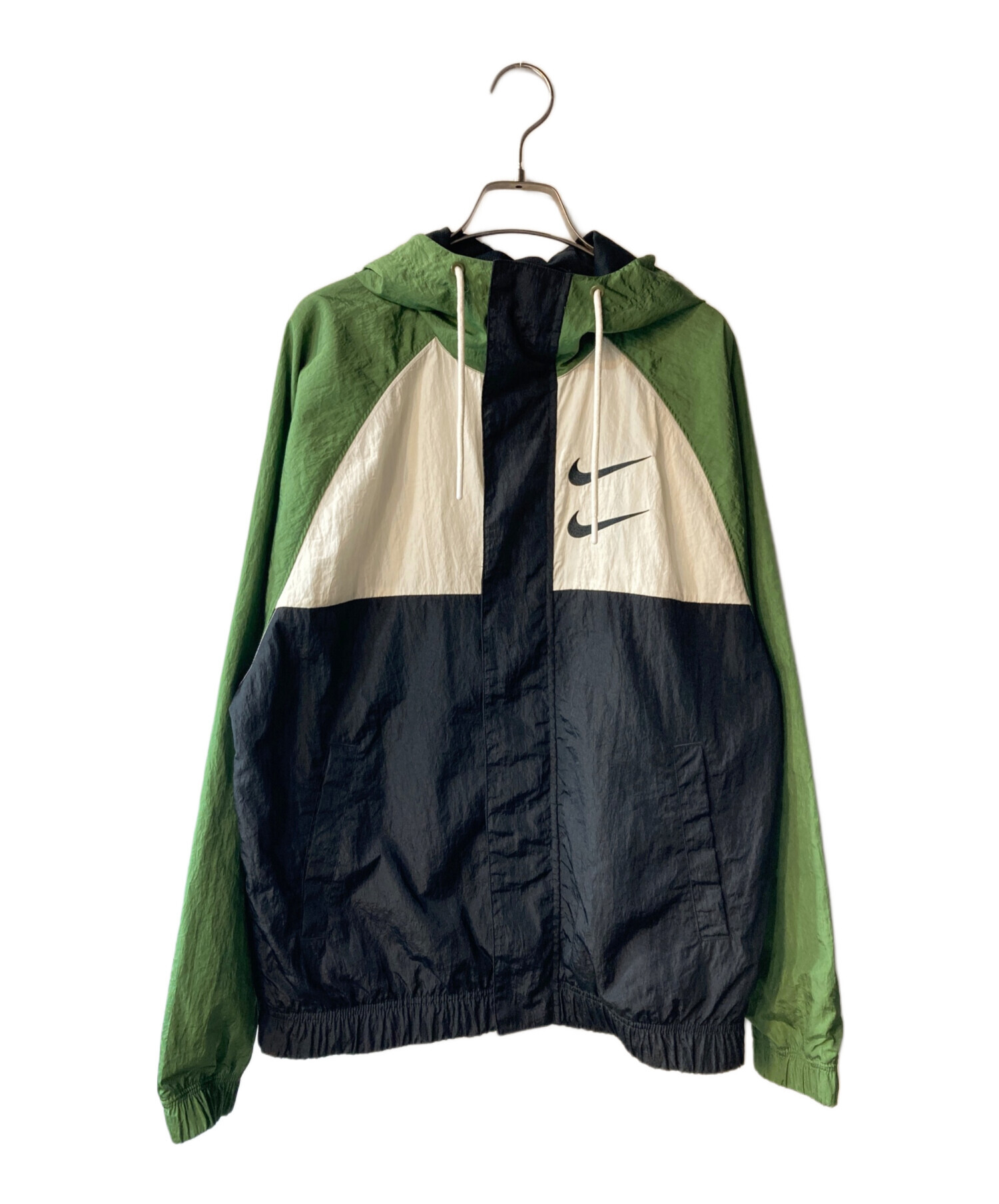 中古・古着通販】NIKE (ナイキ) ジップジャケット ブラック×グリーン 