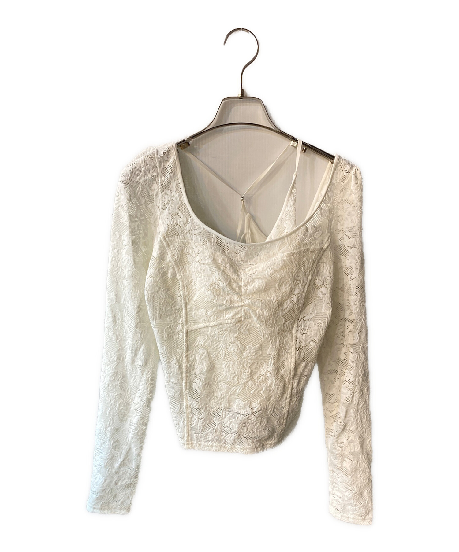 SNIDEL Chacott スナイデル レース柄編みプルオーバー WHT 白 中古・古着通販】Snidel (スナイデル) Chacott レース柄編みプル