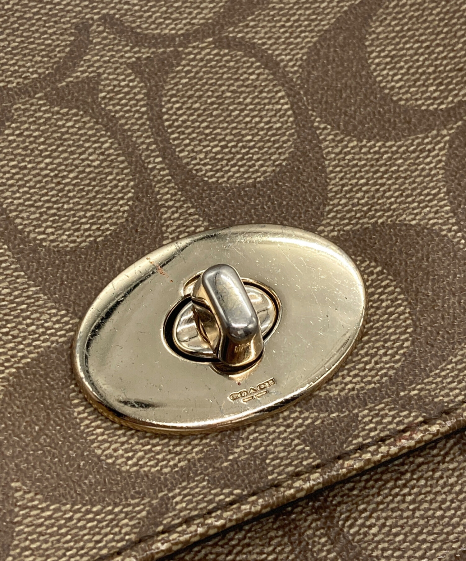 中古・古着通販】COACH (コーチ) ショルダーバッグ ベージュ｜ブランド