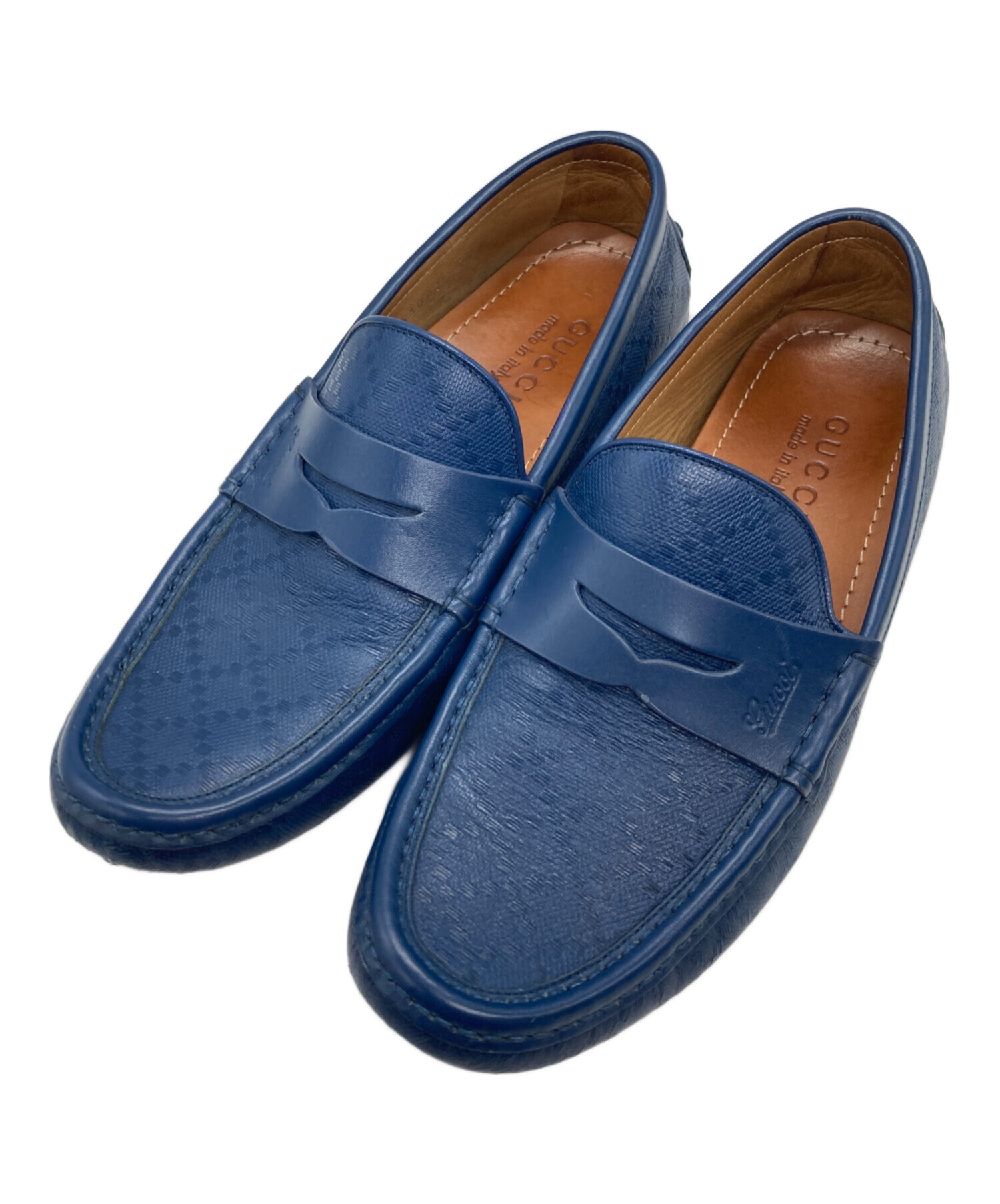 中古・古着通販】GUCCI (グッチ) ローファー ブルー サイズ:5 1/2