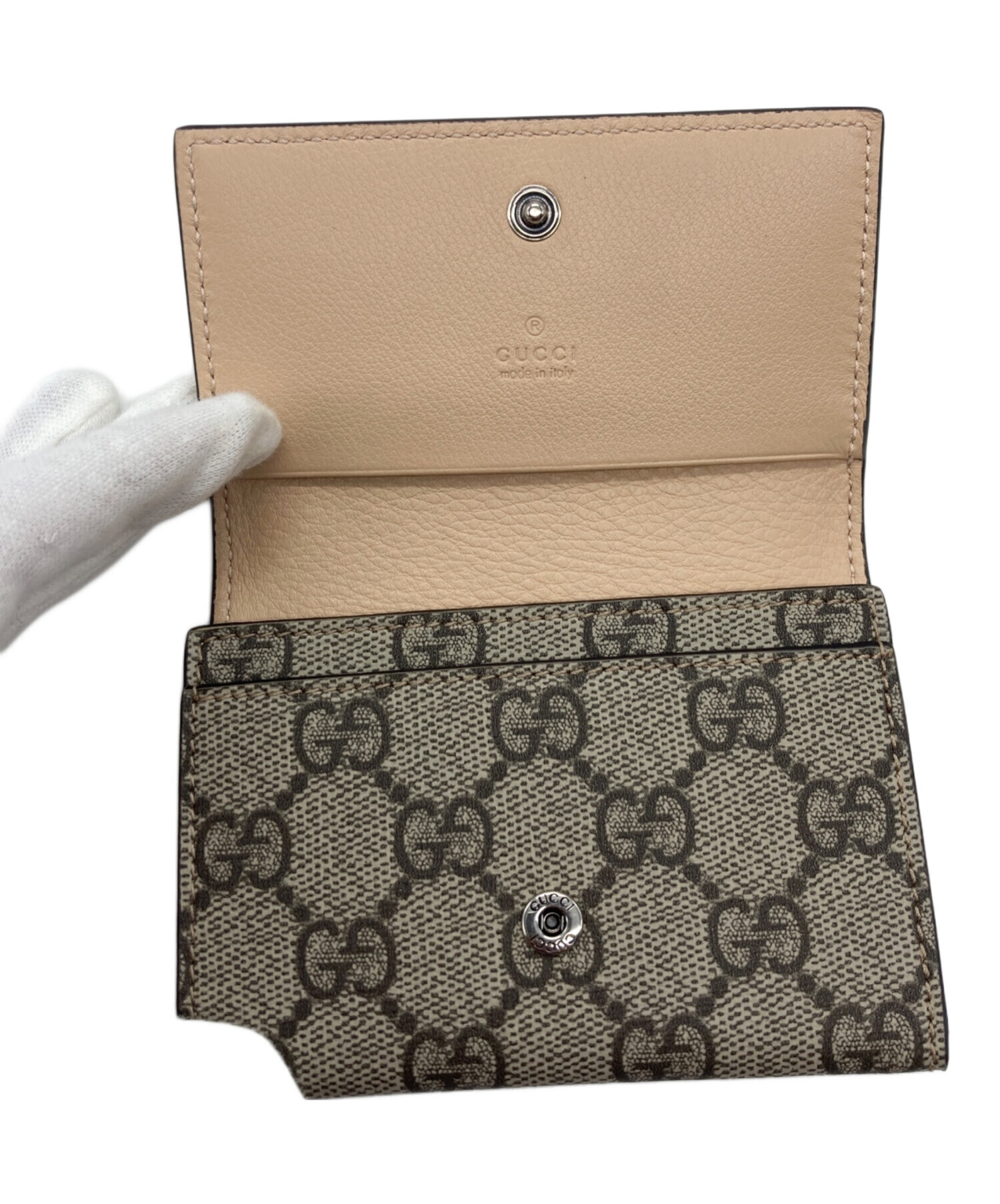 中古・古着通販】GUCCI (グッチ) ダブルG カードケース ベージュ
