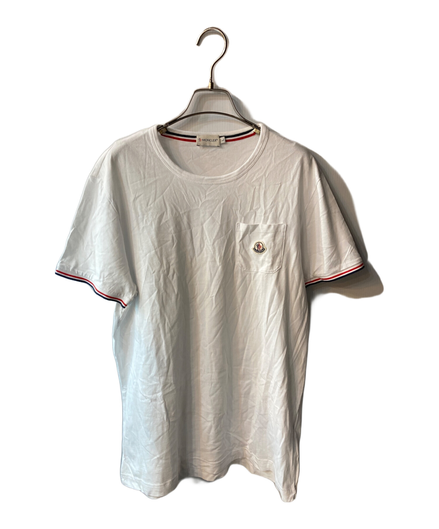 中古・古着通販】MONCLER (モンクレール) ロゴワッペンポケットTシャツ 
