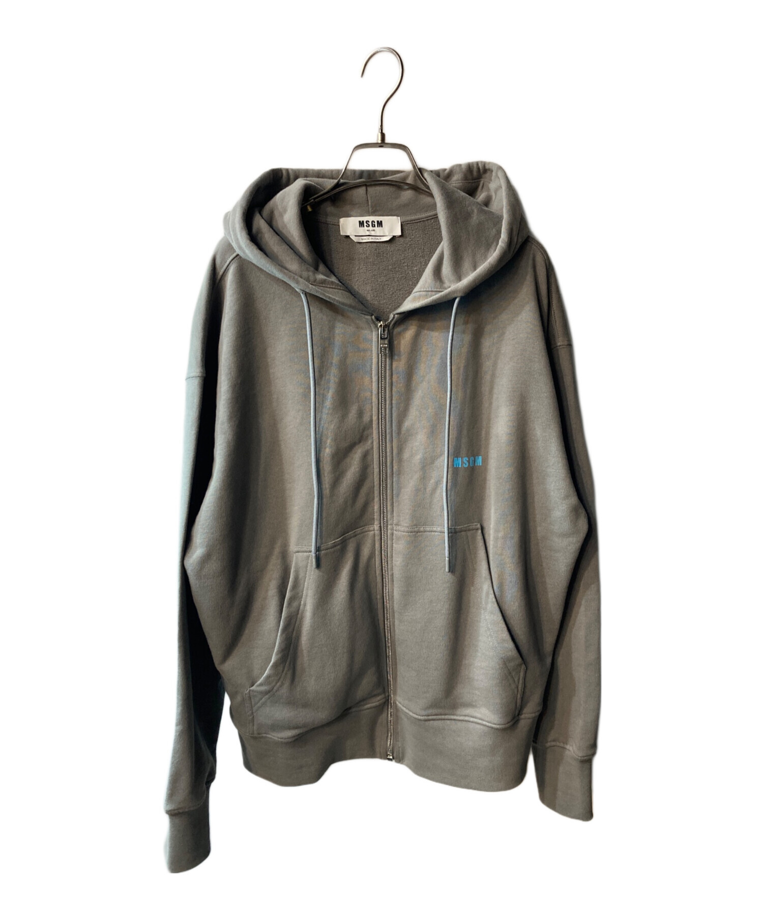 中古・古着通販】MSGM (エムエスジーエム) ジップパーカー グレー 