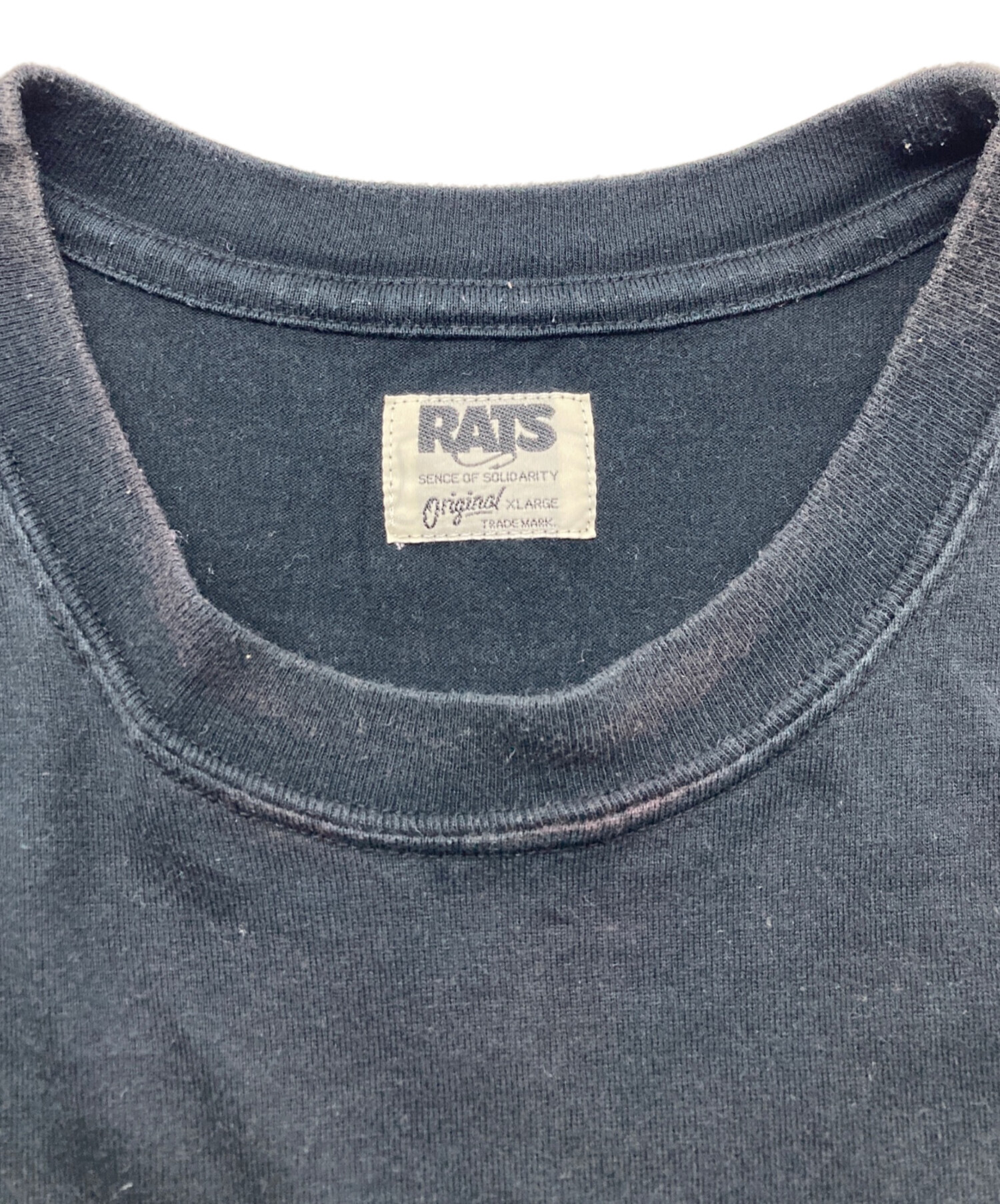 中古・古着通販】RATS (ラッツ) SIGN TAG TEE ブラック サイズ:XL 