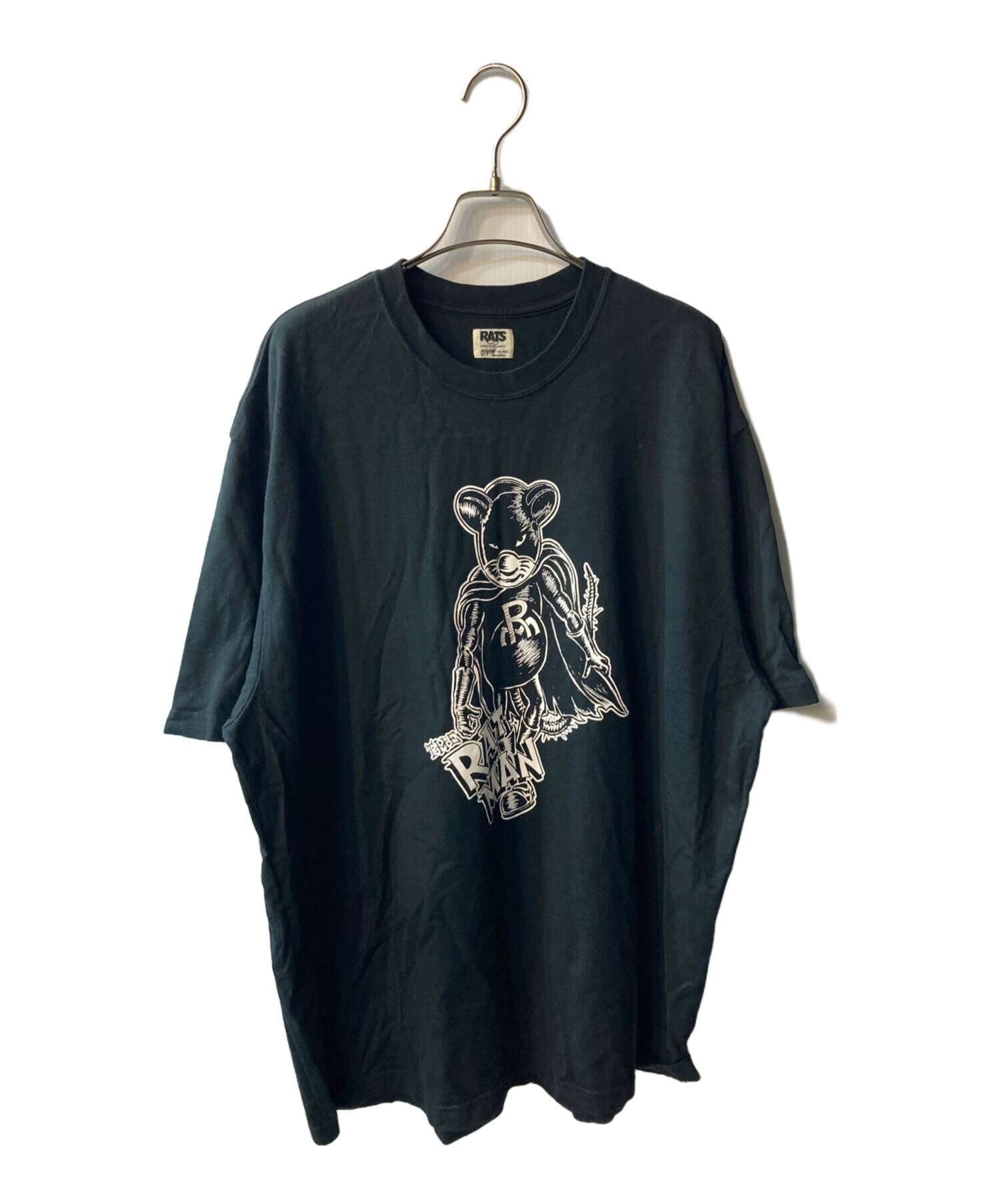 中古・古着通販】RATS (ラッツ) RATMAN TEE ブラック サイズ:XXL 