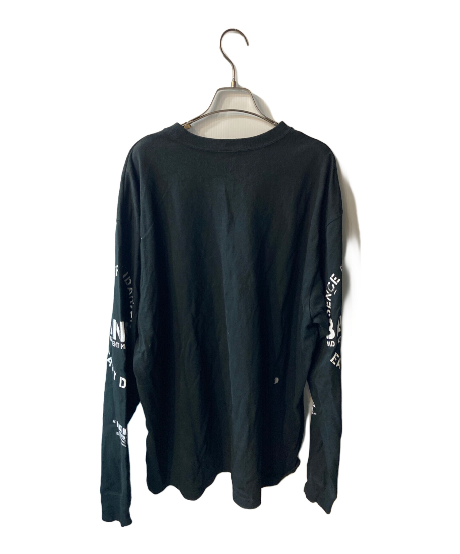 中古・古着通販】RATS (ラッツ) STAMP LOGO L/S TEE ブラック サイズ 
