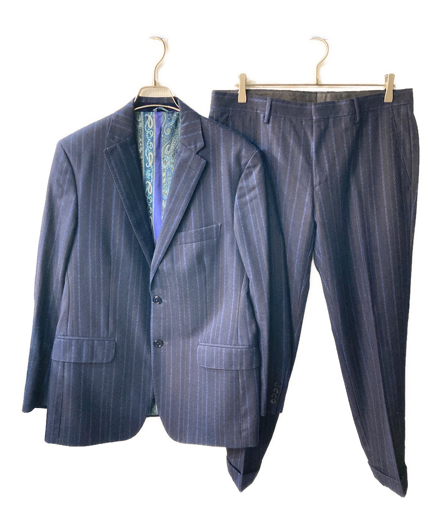 中古・古着通販】ETRO (エトロ) セットアップスーツ ネイビー サイズ