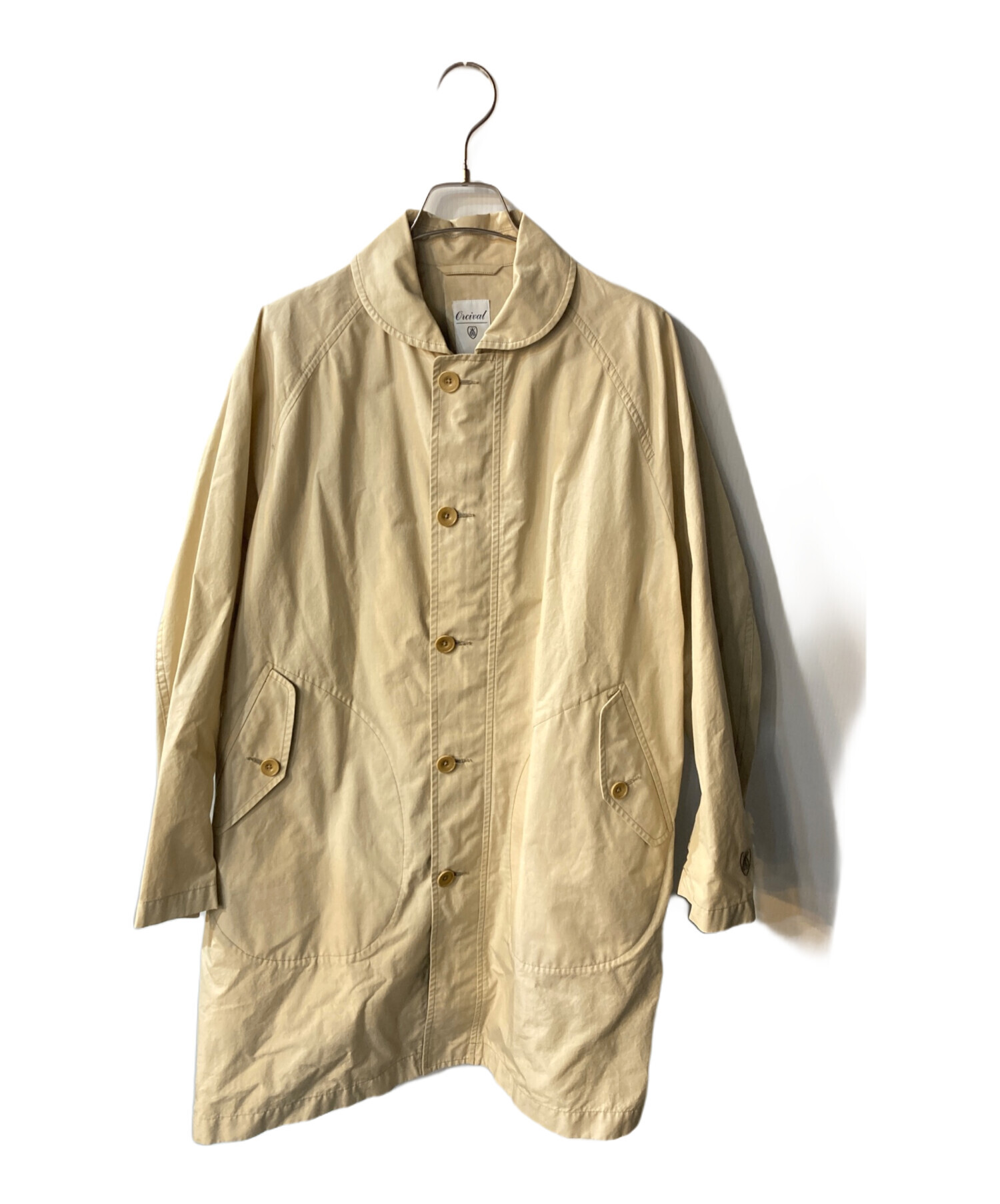 【美品】Orcival オーシバル 丸襟 フード付 ステンカラー春物コート 中古・古着通販】ORCIVAL (オーシバル) 丸襟ステンカラーコート