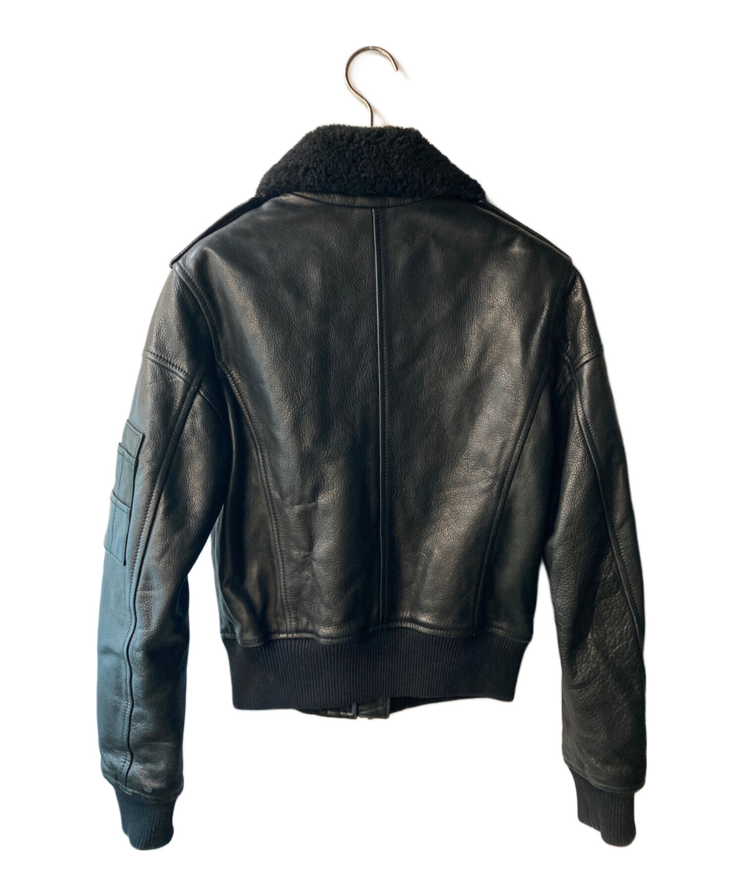 中古・古着通販】DIESEL (ディーゼル) レザーブルゾン ブラック サイズ 