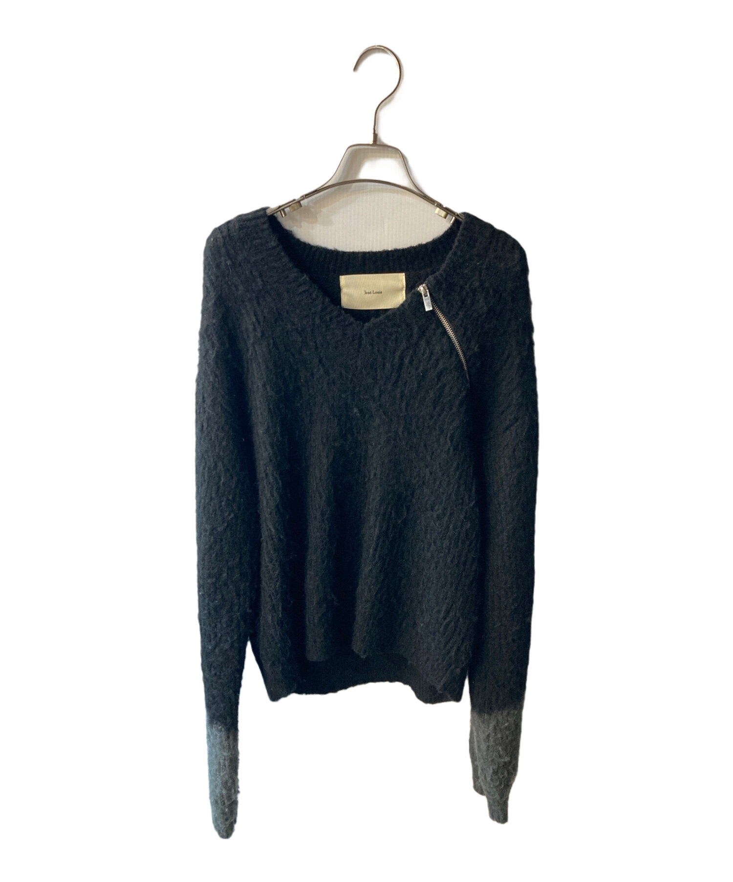 中古・古着通販】jent louis (ジェントルイス) zip shaggy v-neck knit