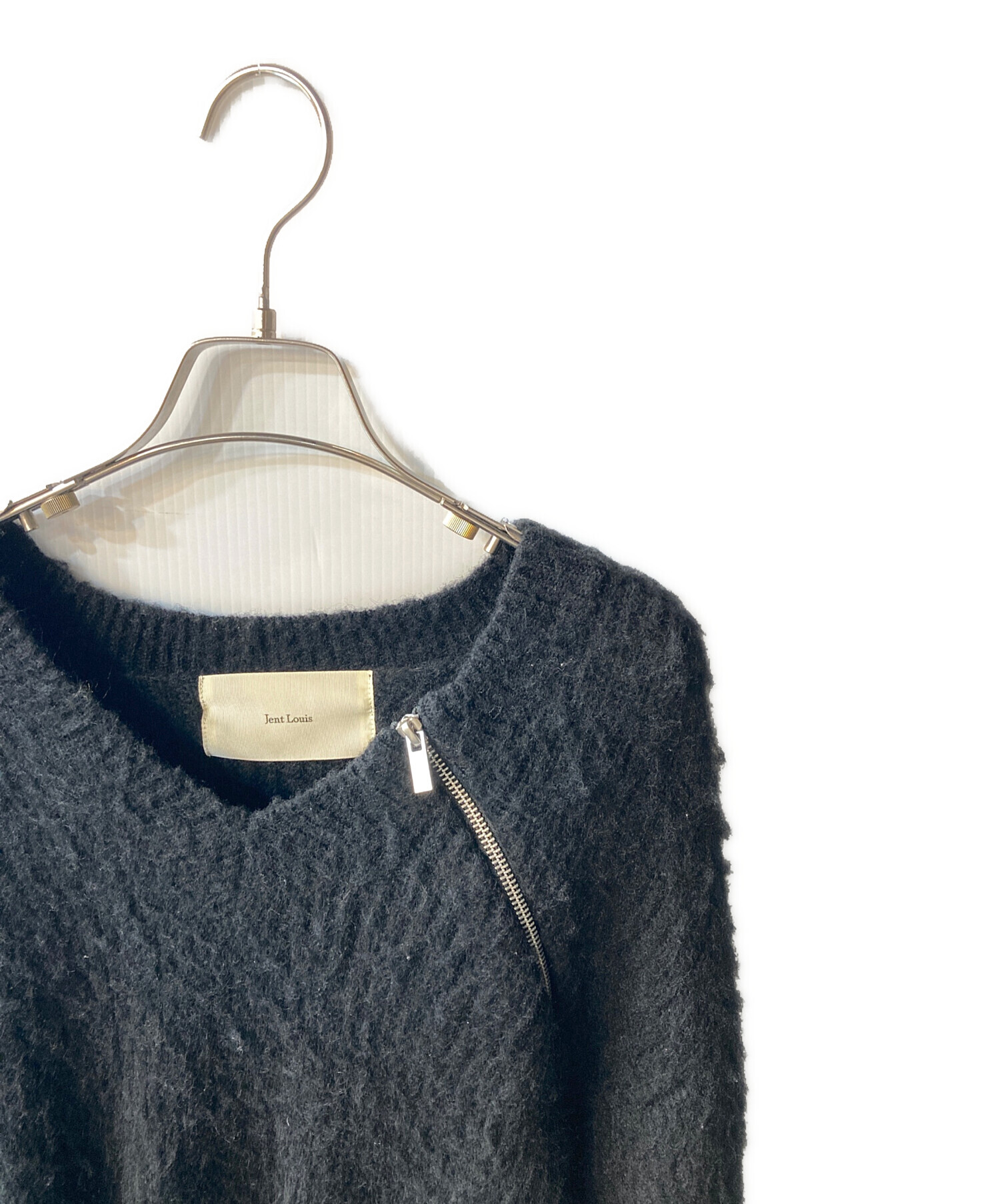 中古・古着通販】jent louis (ジェントルイス) zip shaggy v-neck knit
