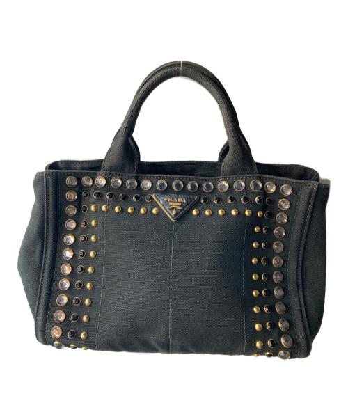 PRADA ビジュートート 中古・古着通販】PRADA (プラダ) カナパ ビジュースタッズ トート