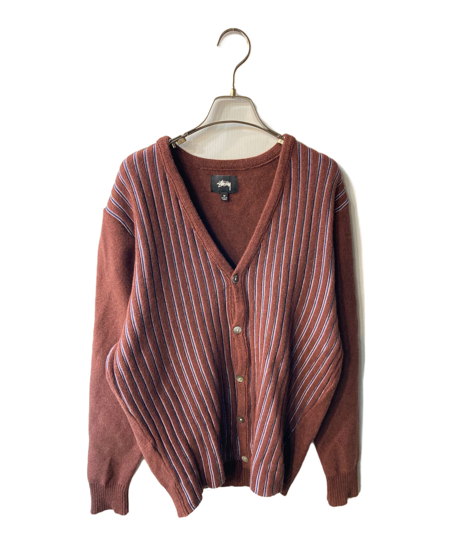 中古・古着通販】stussy (ステューシー) ストライプカーディガン 中古・古着通販】stussy (ステューシー) ストライプカーディガン