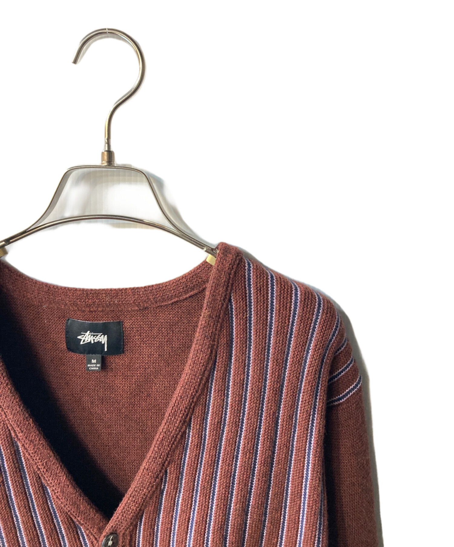 STUSSY ステューシー カーディガン コットン ウール Stussy ストライプ 