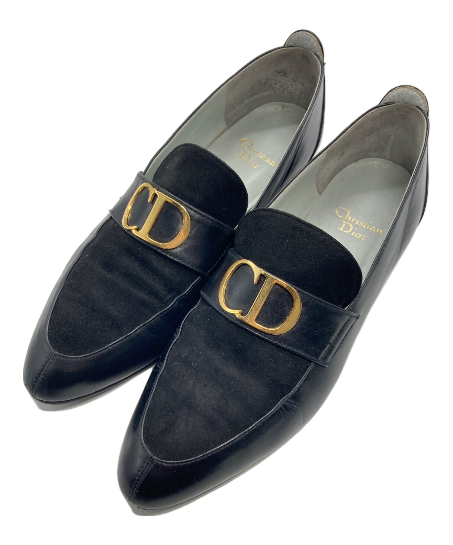 Dior ディオール CDロゴ ローファー レザー　ブラック　39 中古・古着通販】Christian Dior (クリスチャン ディオール) CDロゴ