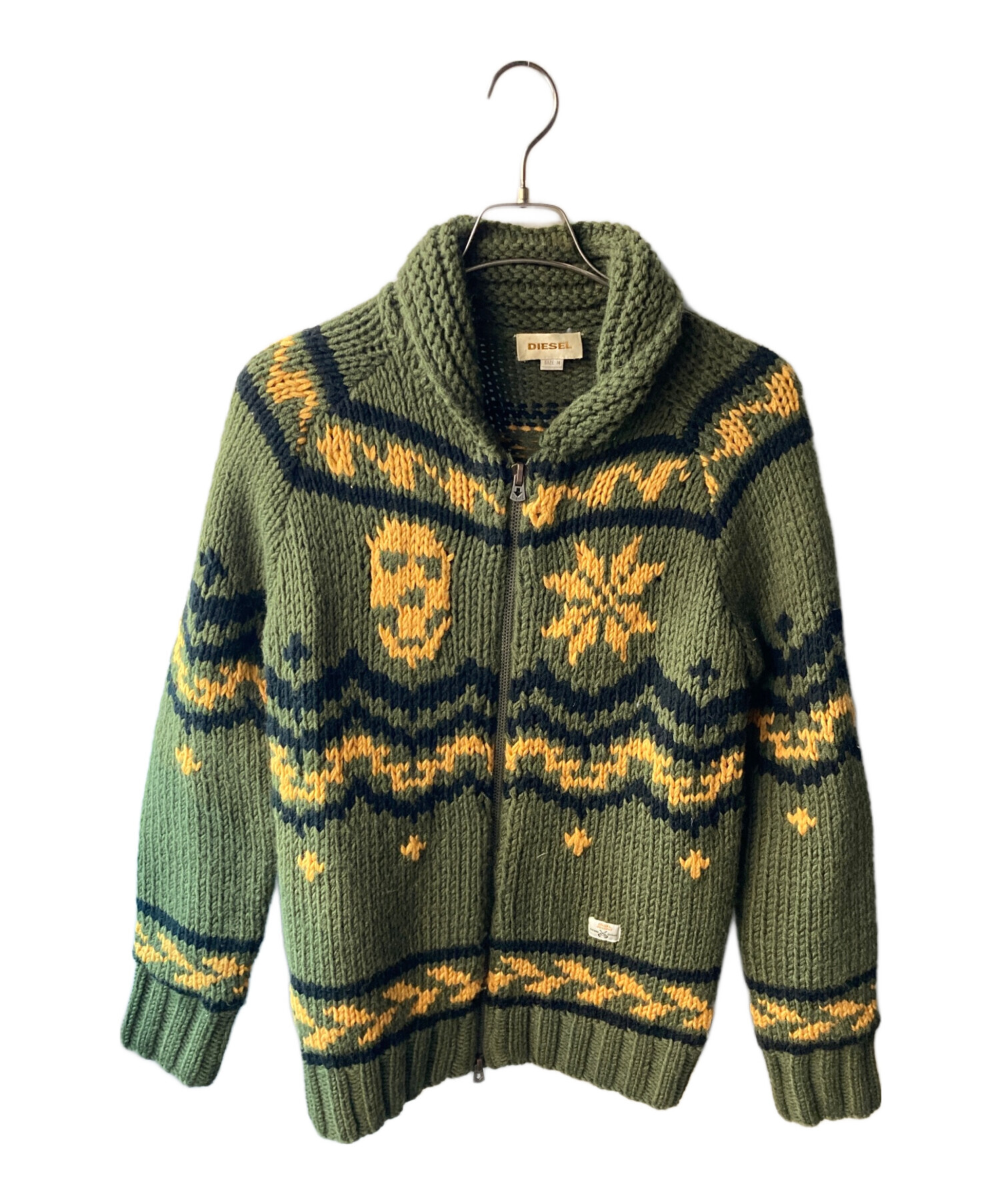 中古・古着通販】DIESEL (ディーゼル) ニットジャケット グリーン