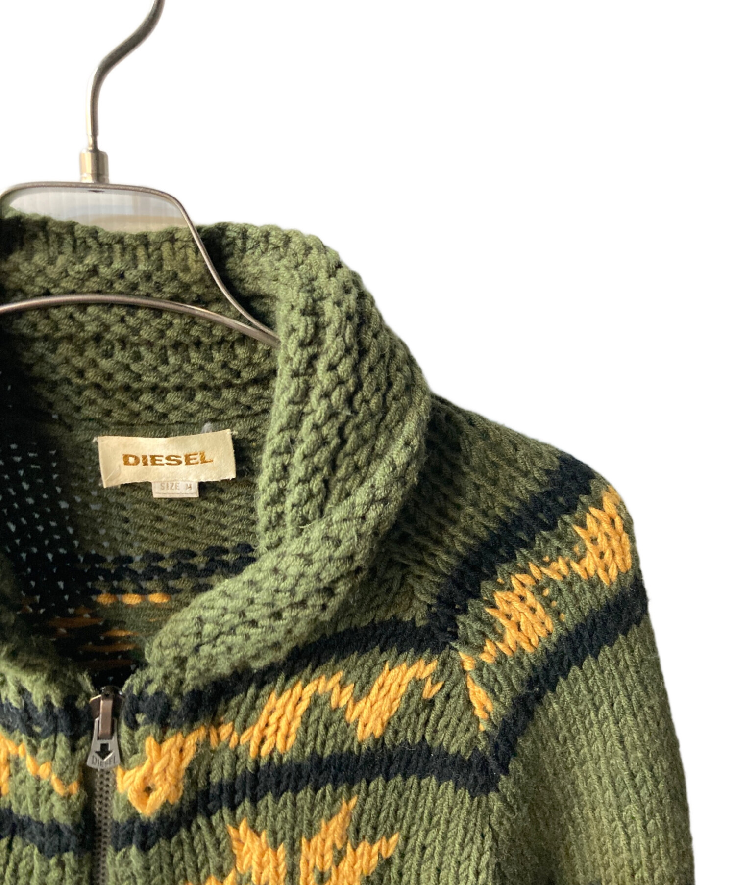 中古・古着通販】DIESEL (ディーゼル) ニットジャケット グリーン