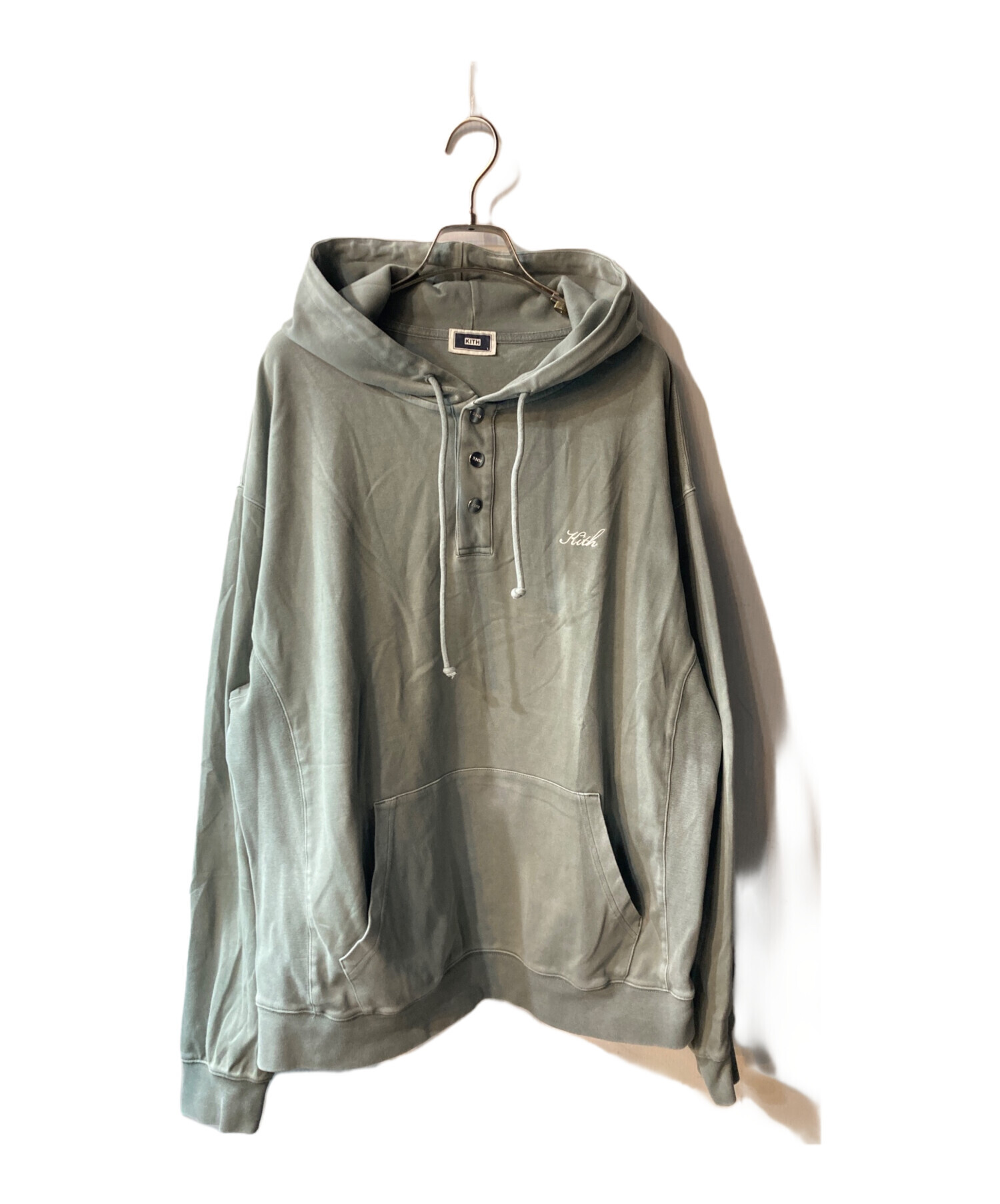 KITH キス パーカー プルオーバー ヴィンテージ NY購入 中古・古着通販】KITH (キス) プルオーバーパーカー グリーン サイズ:L
