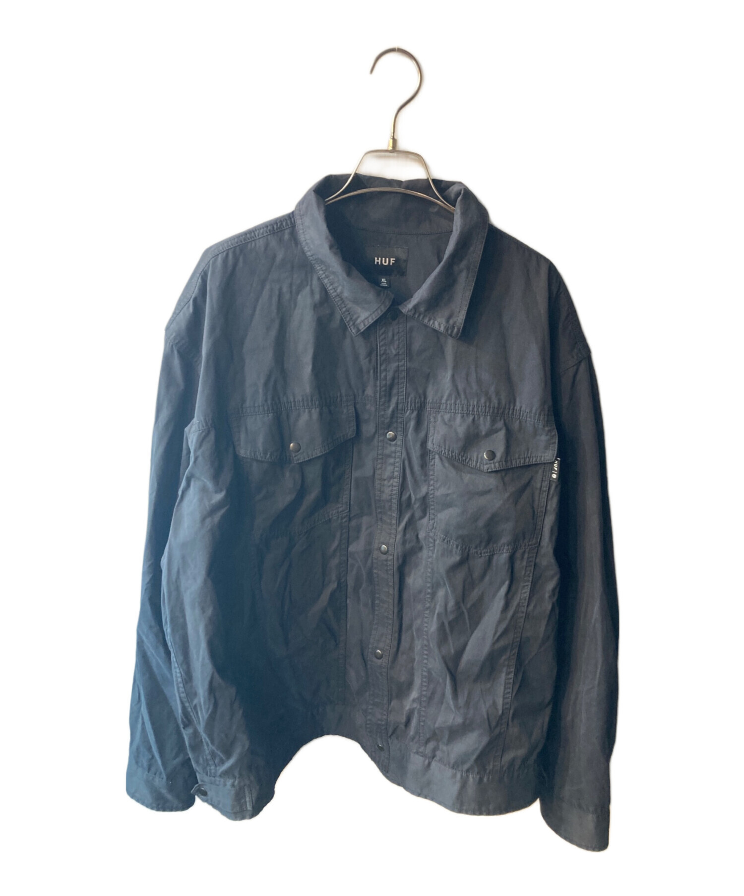 中古・古着通販】HUF (ハフ) シャツジャケット ブラック サイズ:XL 