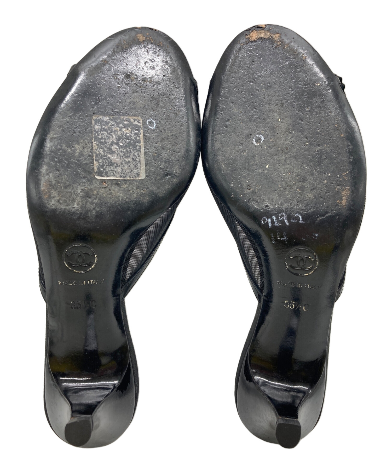 中古・古着通販】CHANEL (シャネル) カメリアミュール ブラック サイズ