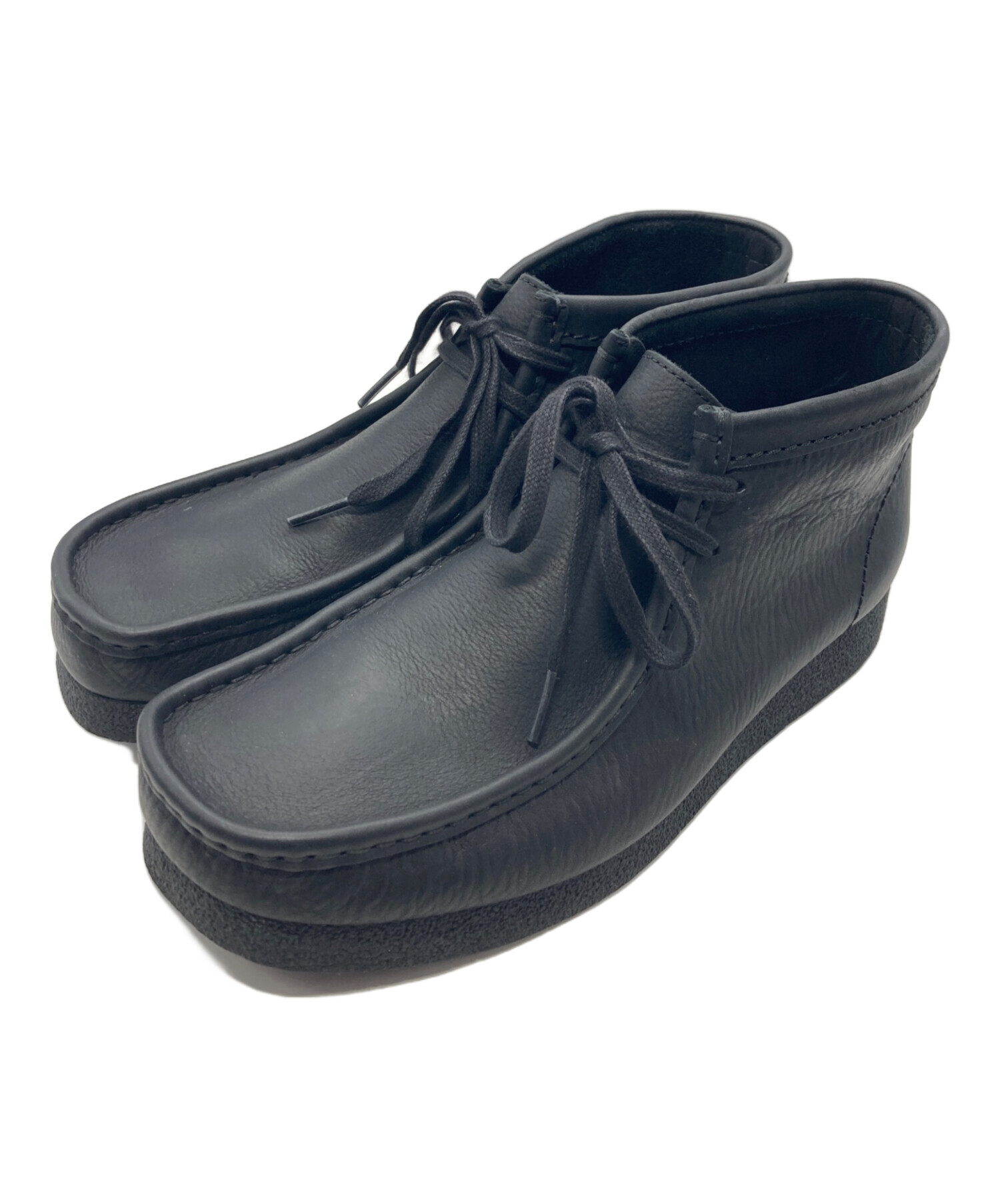 中古・古着通販】CLARKS (クラークス) ワラビーレザーブーツ ブラック