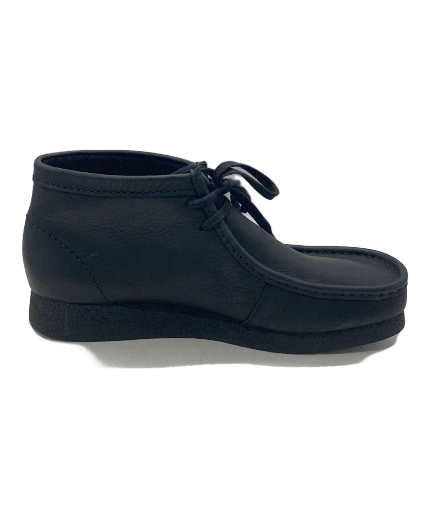 中古・古着通販】CLARKS (クラークス) ワラビーレザーブーツ ブラック 