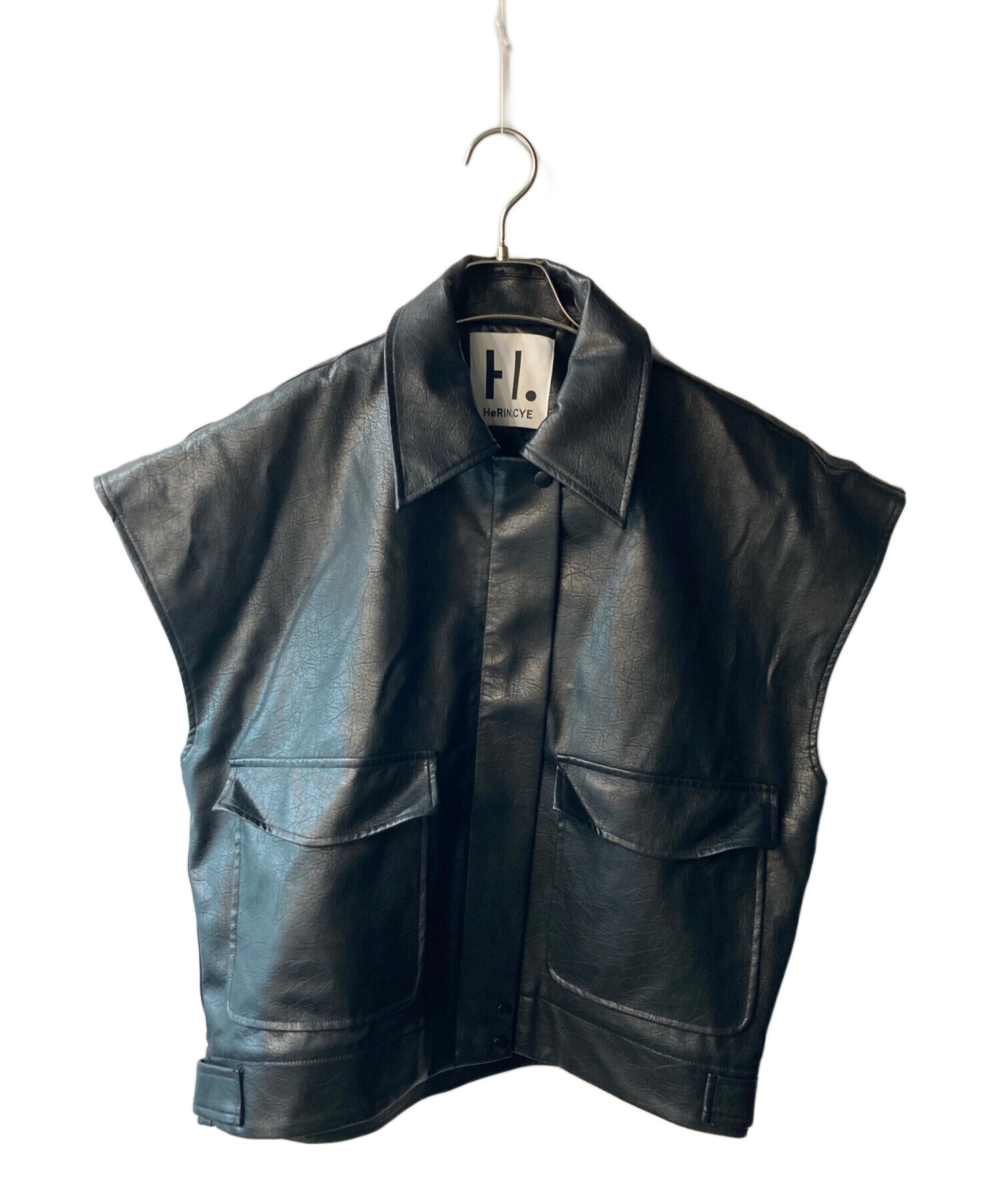 中古・古着通販】HeRIN.CYE (ヘリンドットサイ) Fake leather vest 