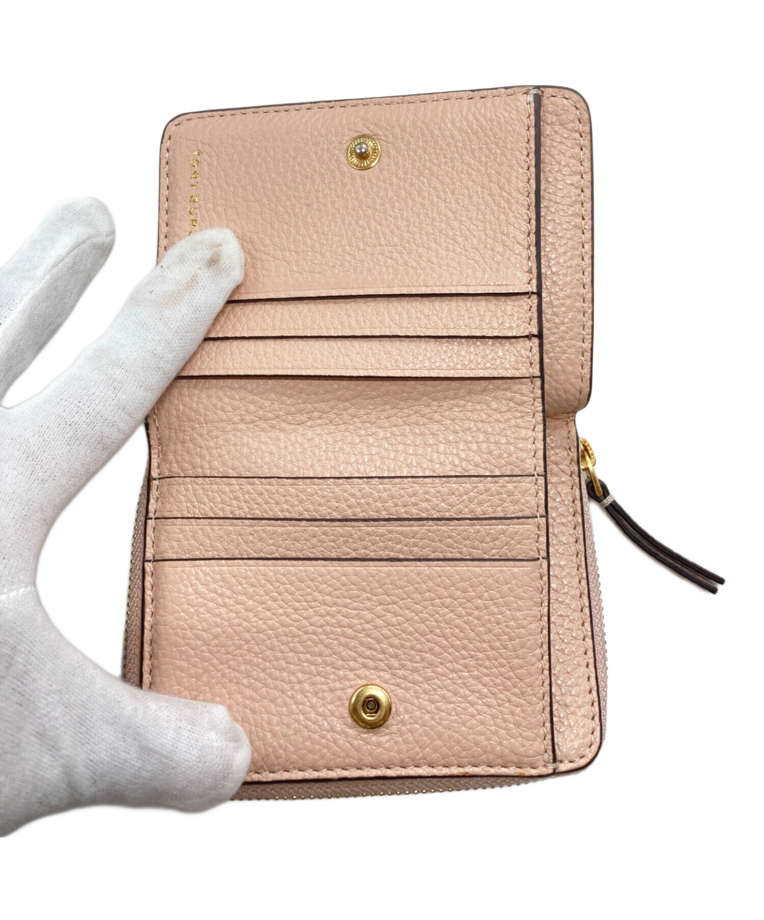 中古・古着通販】TORY BURCH (トリーバーチ) 2つ折り財布 ベージュ