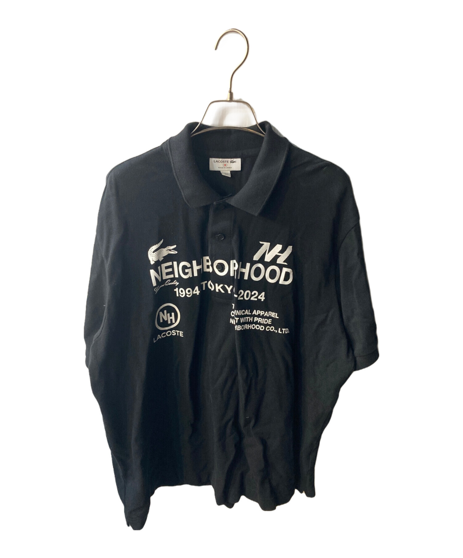 LACOSTE NEIGHBORHOOD ポロシャツ XL BLACK 黒 中古・古着通販】LACOSTE (ラコステ) NEIGHBORHOOD (ネイバーフッド