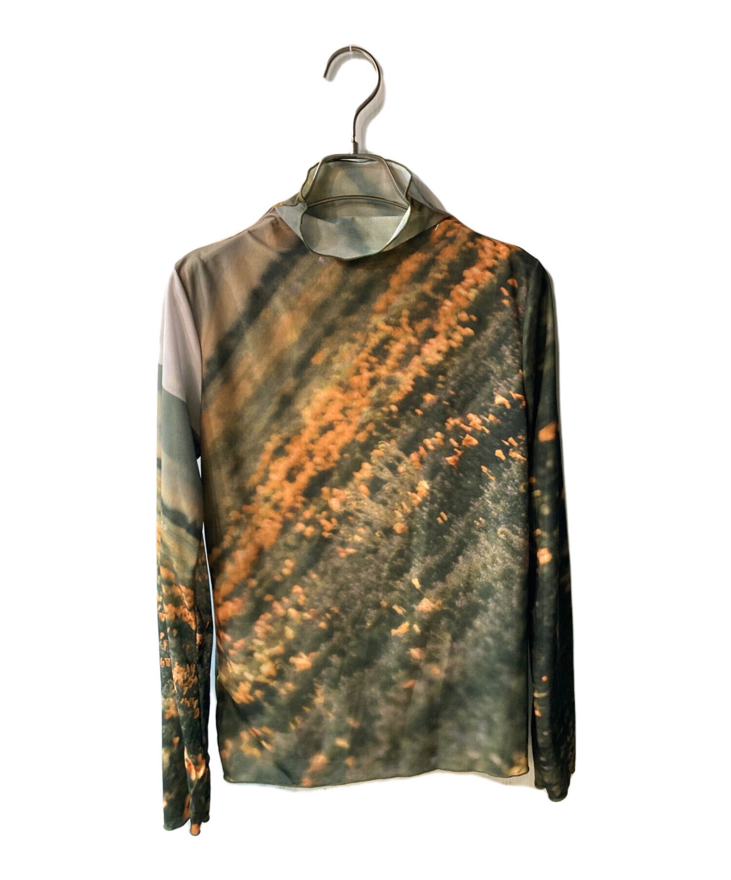 中古・古着通販】AMERI (アメリ) CAMILA SHEER CUT TOP グリーン 