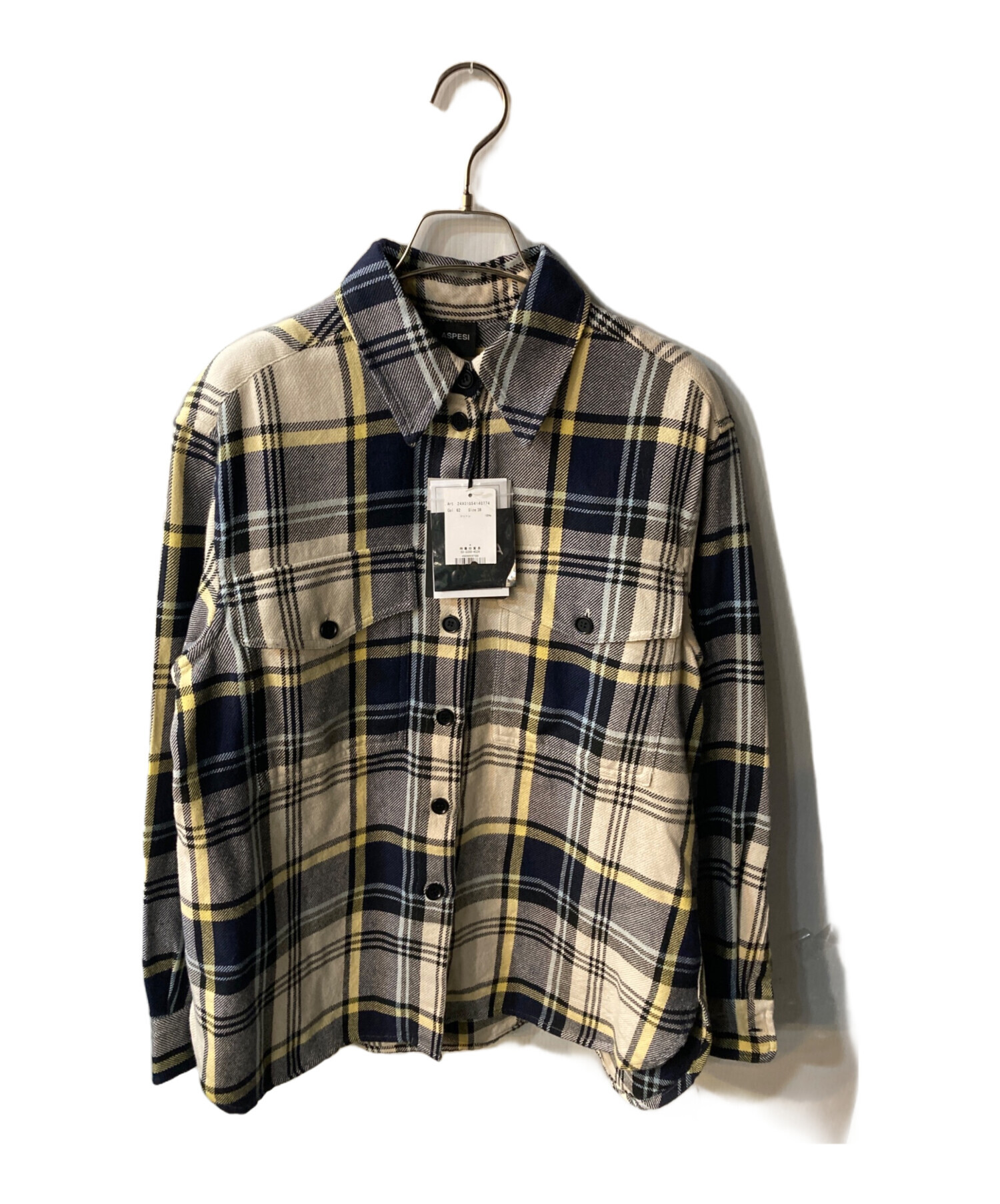 中古・古着通販】ASPESI (アスペジ) チェックシャツ ネイビー サイズ