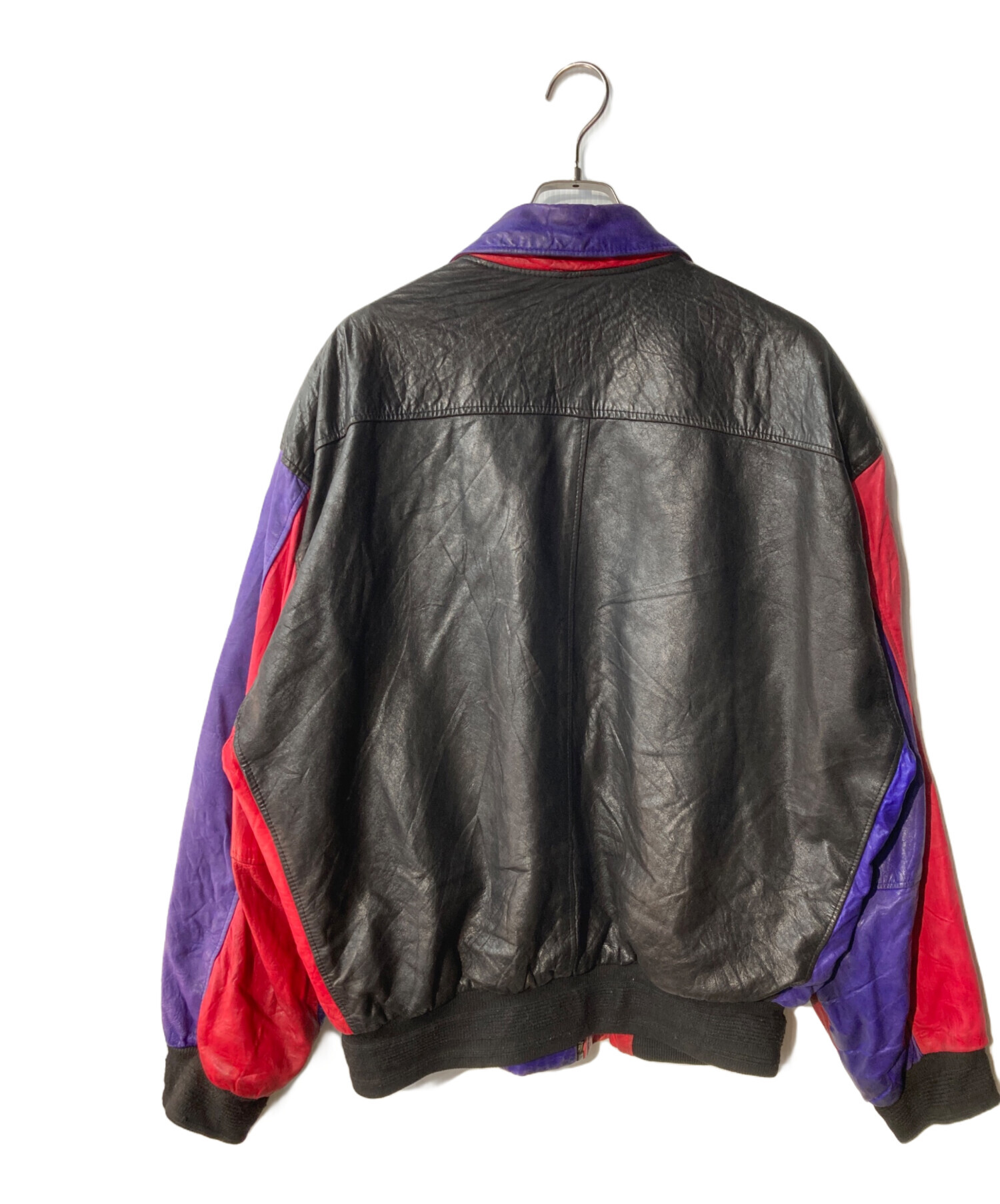 中古・古着通販】DAKOTA (ダコタ) 古着レザージャケット レッド×ブルー