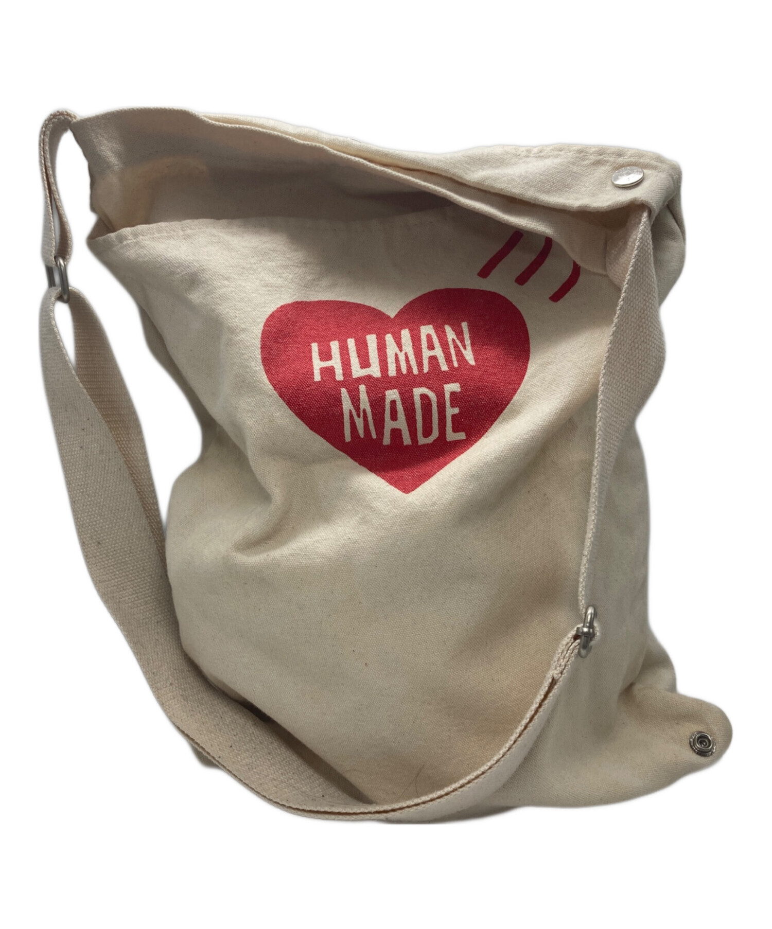 未使用HUMAN MADE ショルダーバッグ ベージュ 中古・古着通販】HUMAN MADE (ヒューマンメイド) キャンバスショルダー